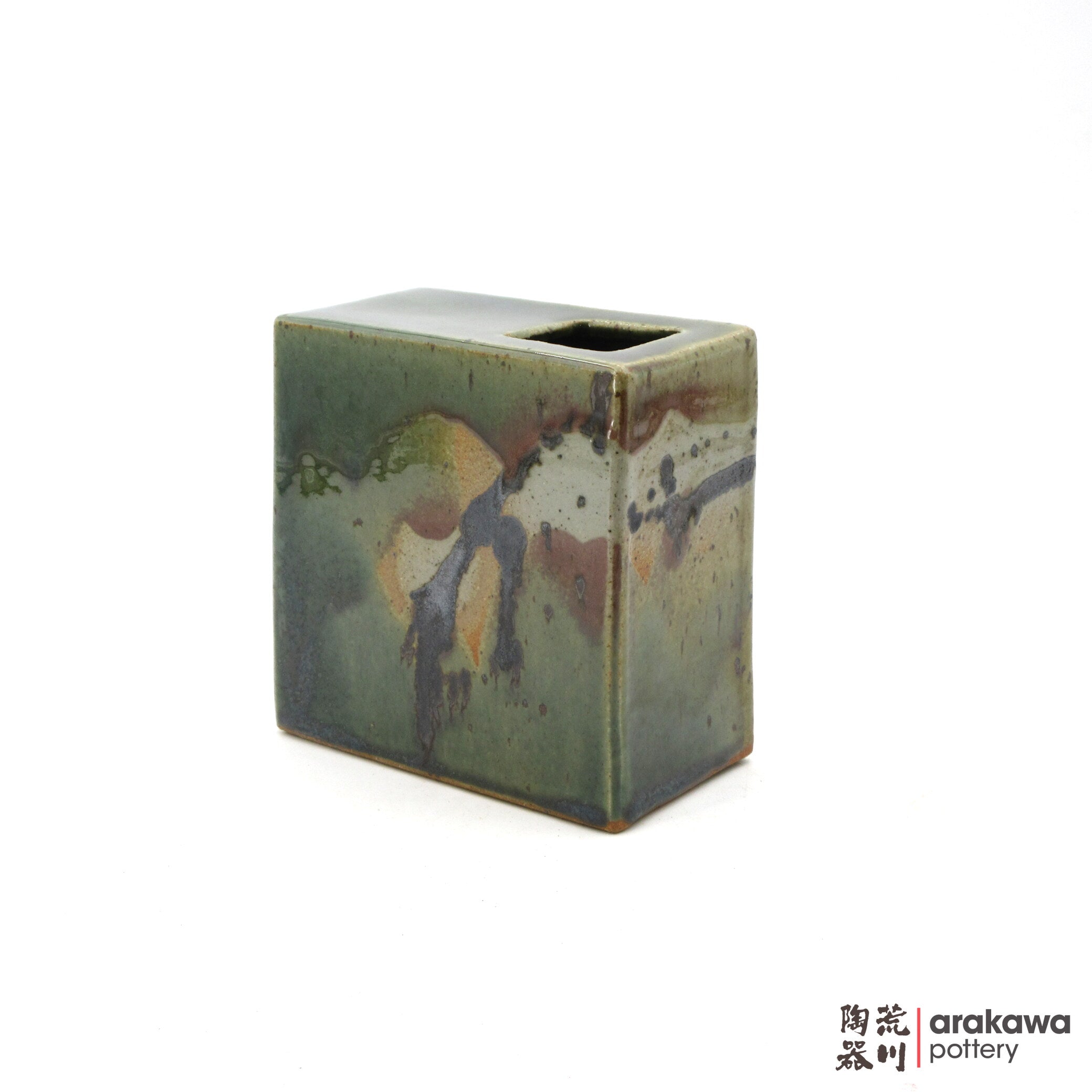 Handmade Ikebana Container 5ﾔ Square Vase 0119-034 made by Thomas Arakawa and Kathy Lee-Arakawa at Arakawa Pottery
