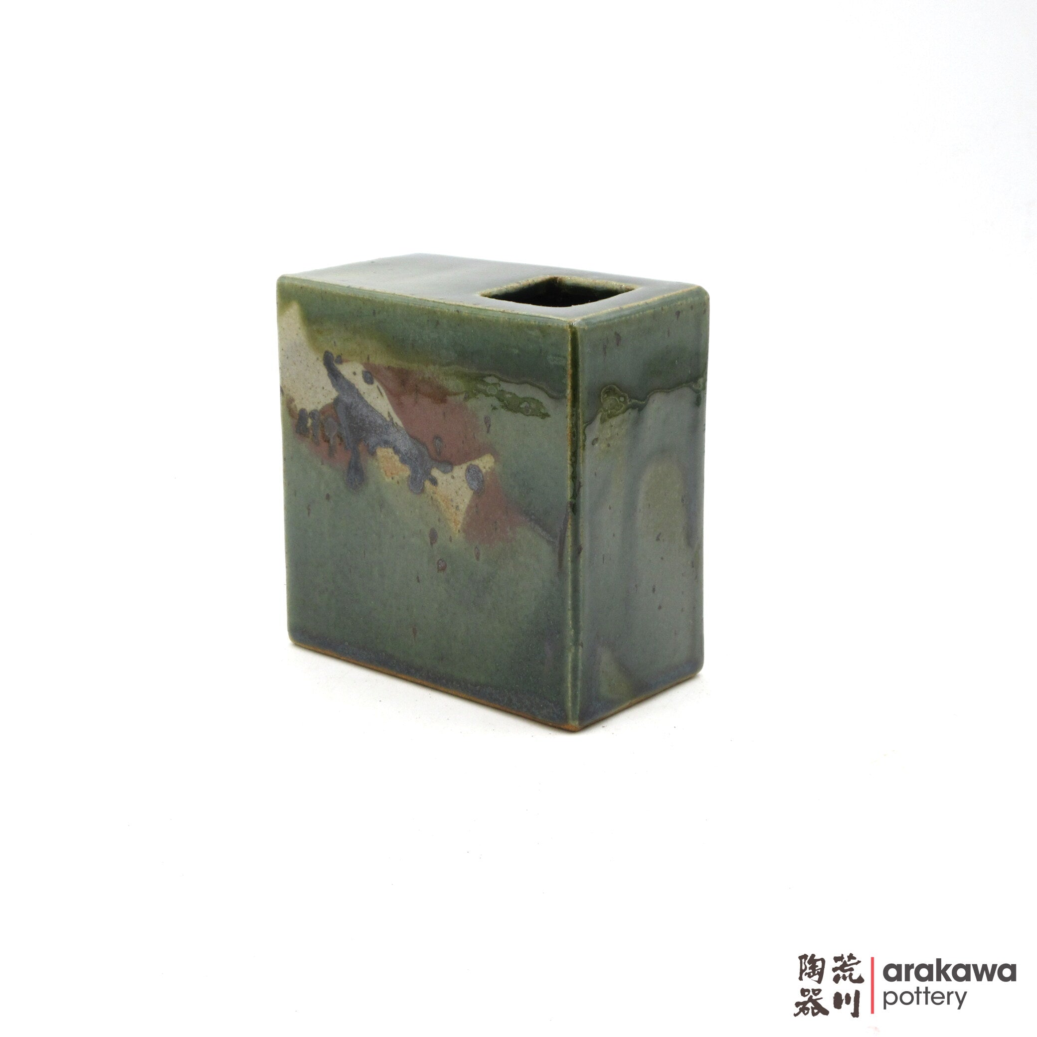 Handmade Ikebana Container 5ﾔ Square Vase 0119-035 made by Thomas Arakawa and Kathy Lee-Arakawa at Arakawa Pottery