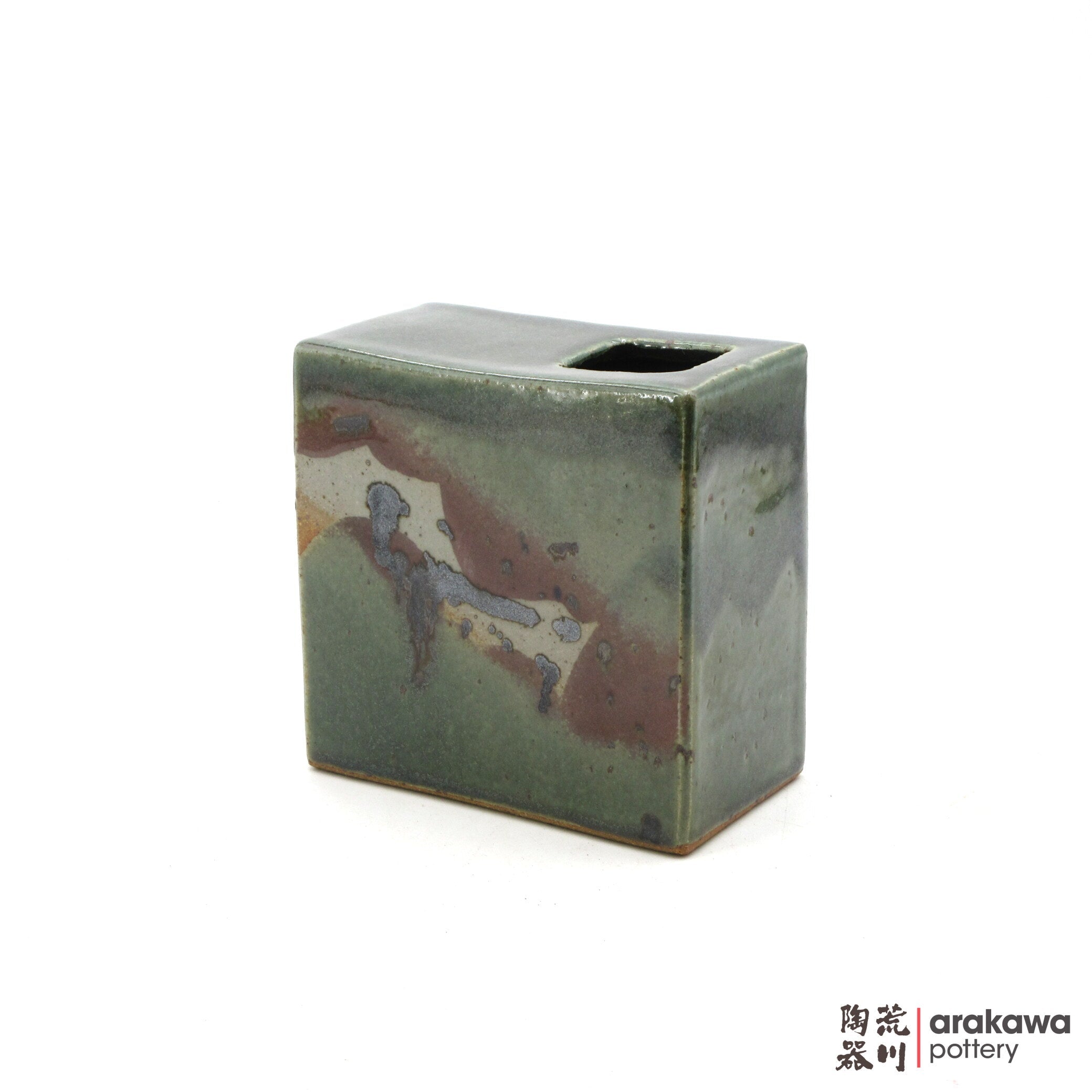 Handmade Ikebana Container 5ﾔ Square Vase 0119-036 made by Thomas Arakawa and Kathy Lee-Arakawa at Arakawa Pottery