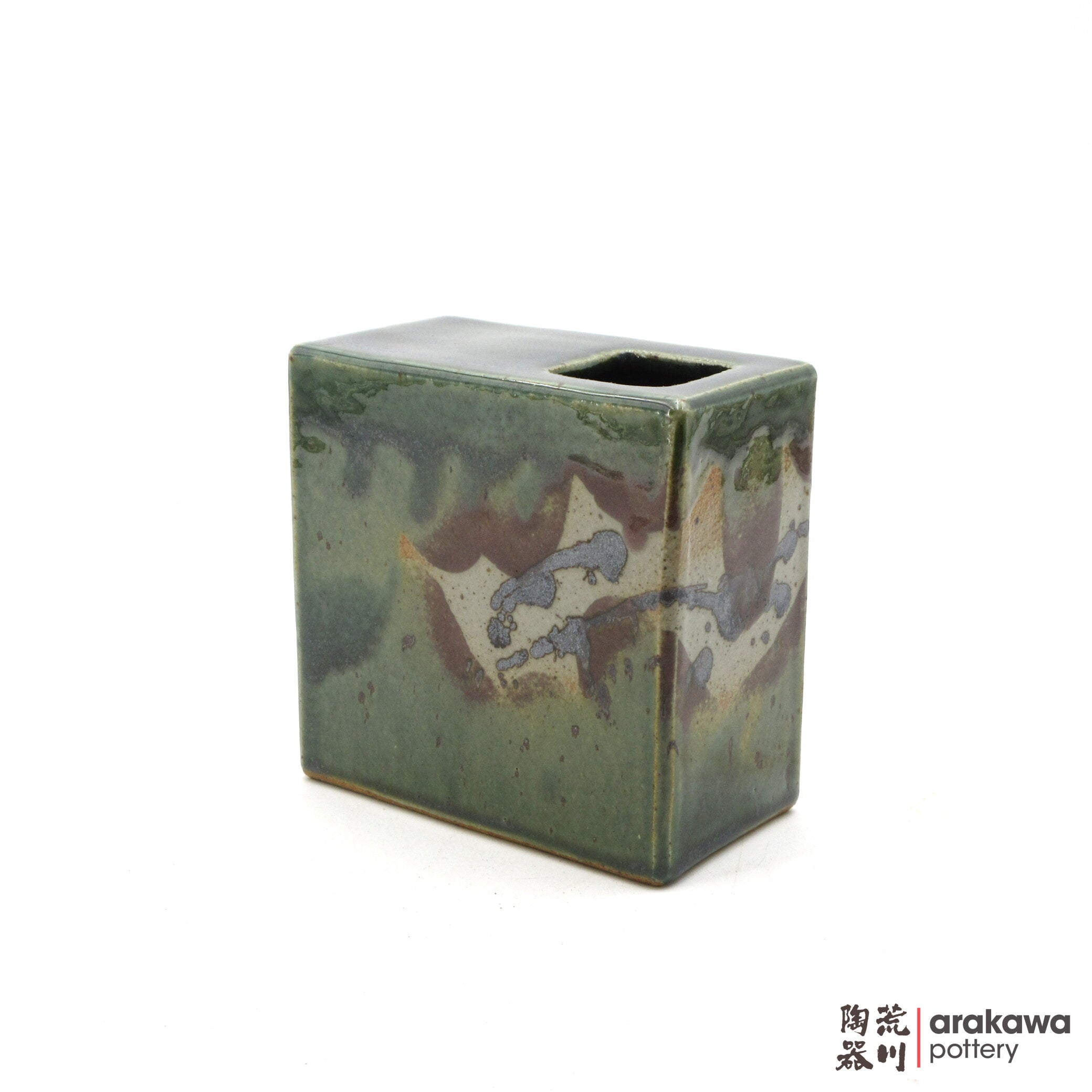 Handmade Ikebana Container 5ﾔ Square Vase 0119-037 made by Thomas Arakawa and Kathy Lee-Arakawa at Arakawa Pottery