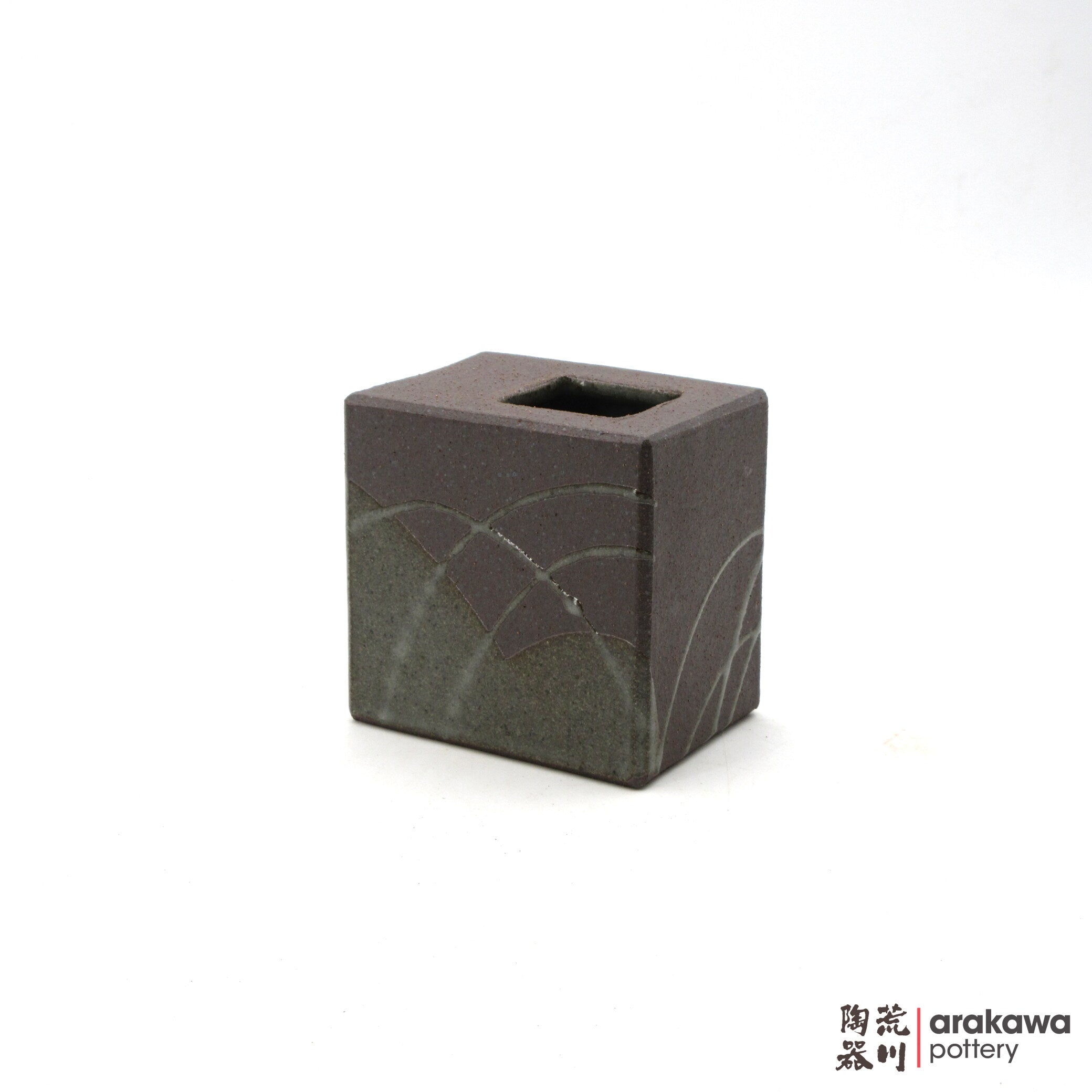 Handmade Ikebana Container 4ﾔ Square Vase 0119-046 made by Thomas Arakawa and Kathy Lee-Arakawa at Arakawa Pottery