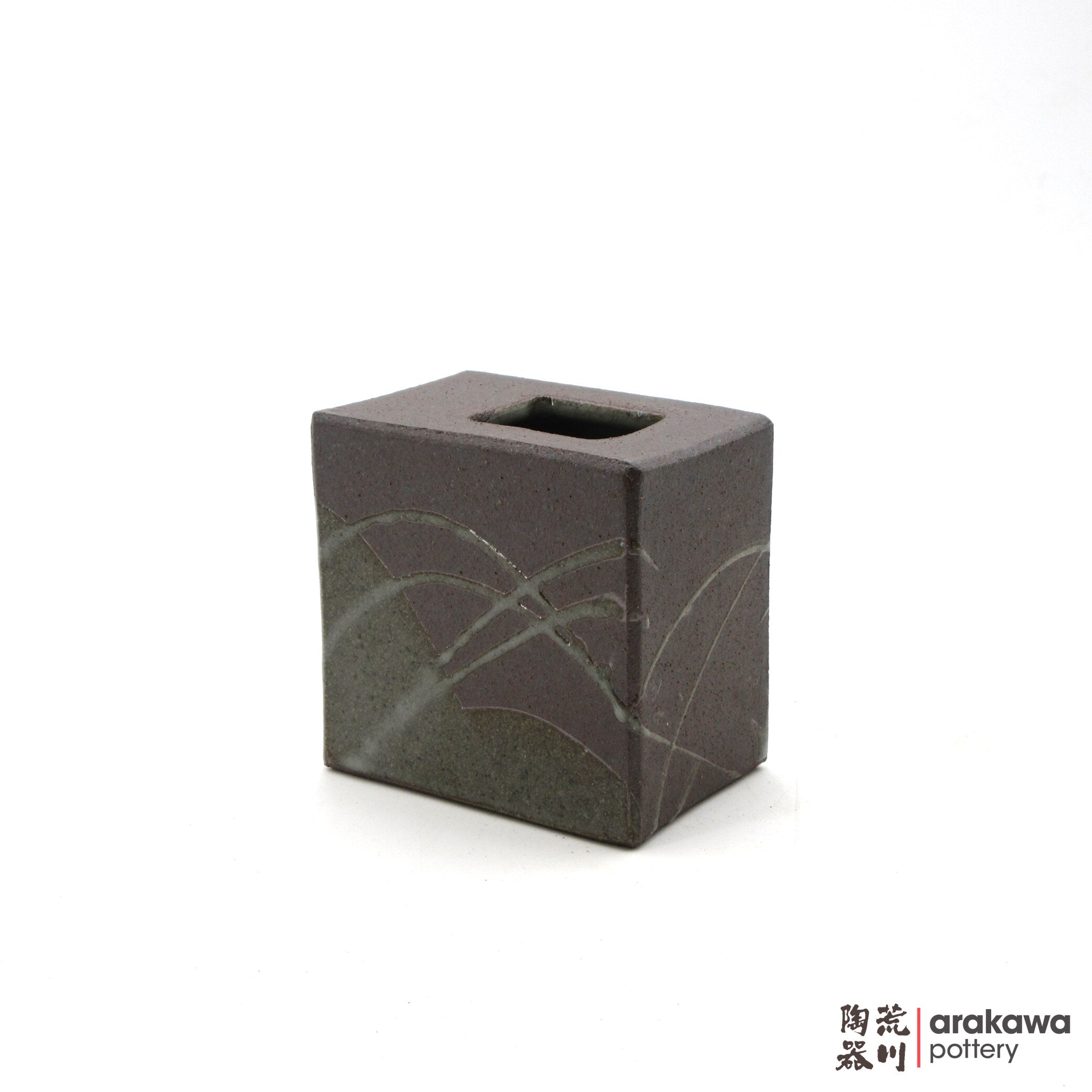 Handmade Ikebana Container 4ﾔ Square Vase 0119-048 made by Thomas Arakawa and Kathy Lee-Arakawa at Arakawa Pottery