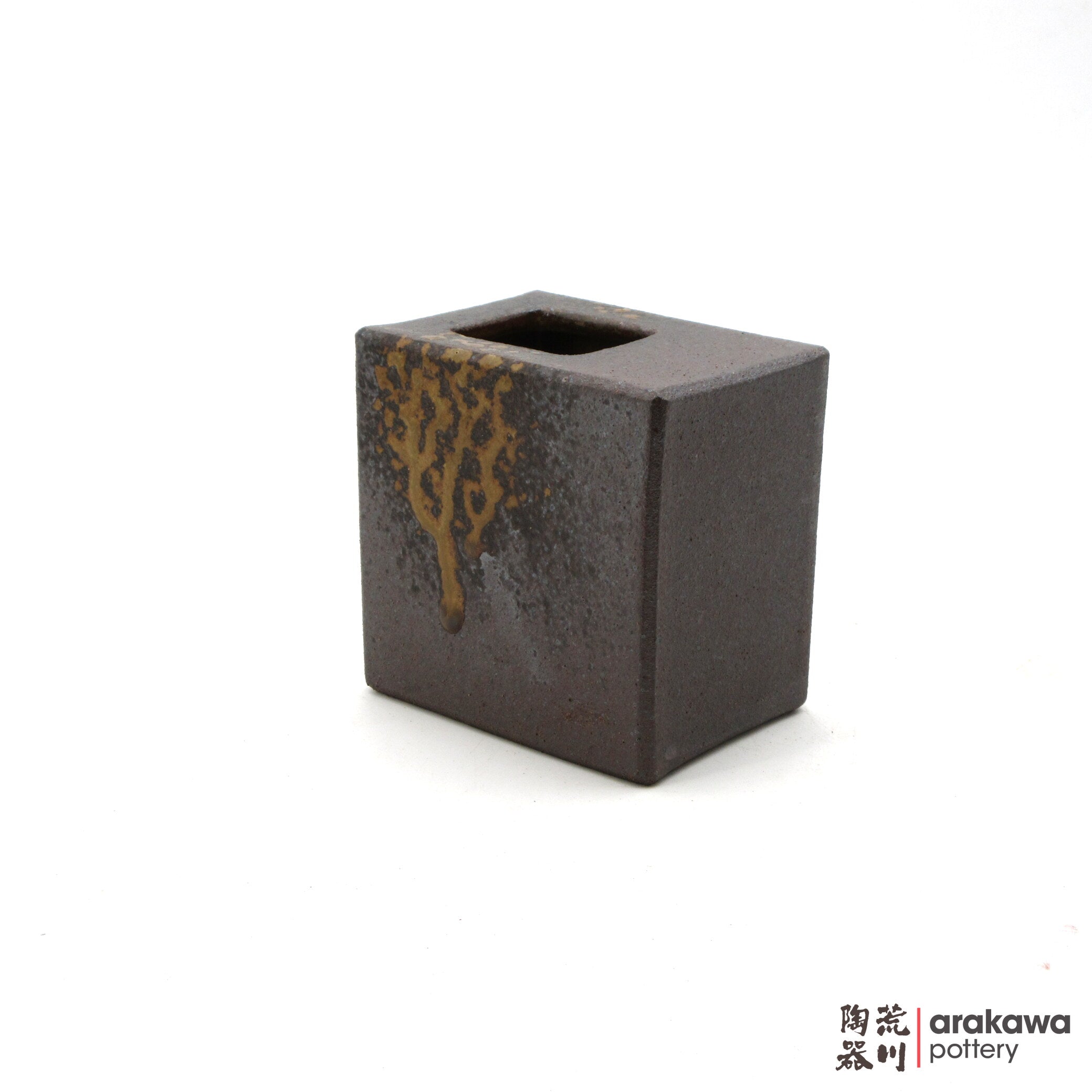 Handmade Ikebana Container 4ﾔ Square Vase 0119-051 made by Thomas Arakawa and Kathy Lee-Arakawa at Arakawa Pottery