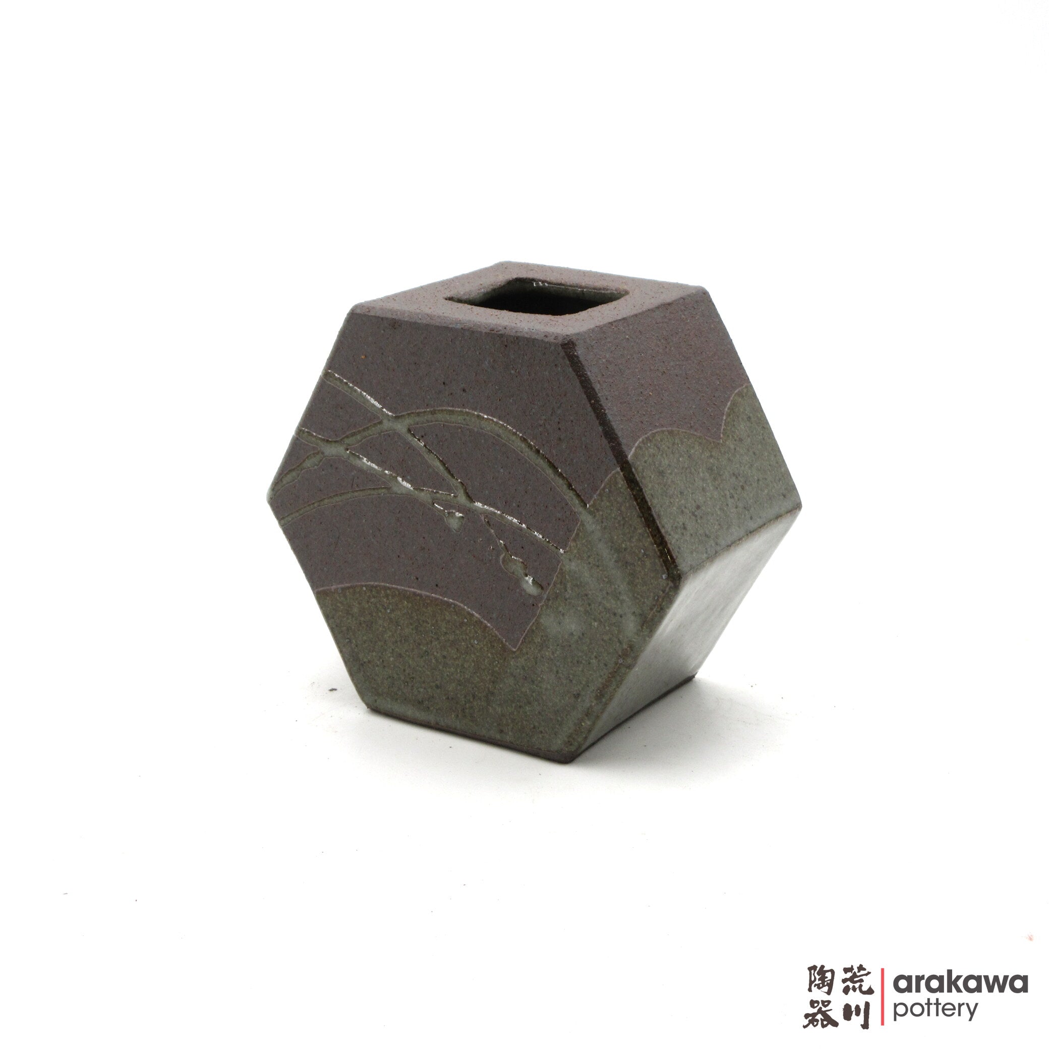 Handmade Ikebana Container Hexagon Vase (S) 0119-057 made by Thomas Arakawa and Kathy Lee-Arakawa at Arakawa Pottery