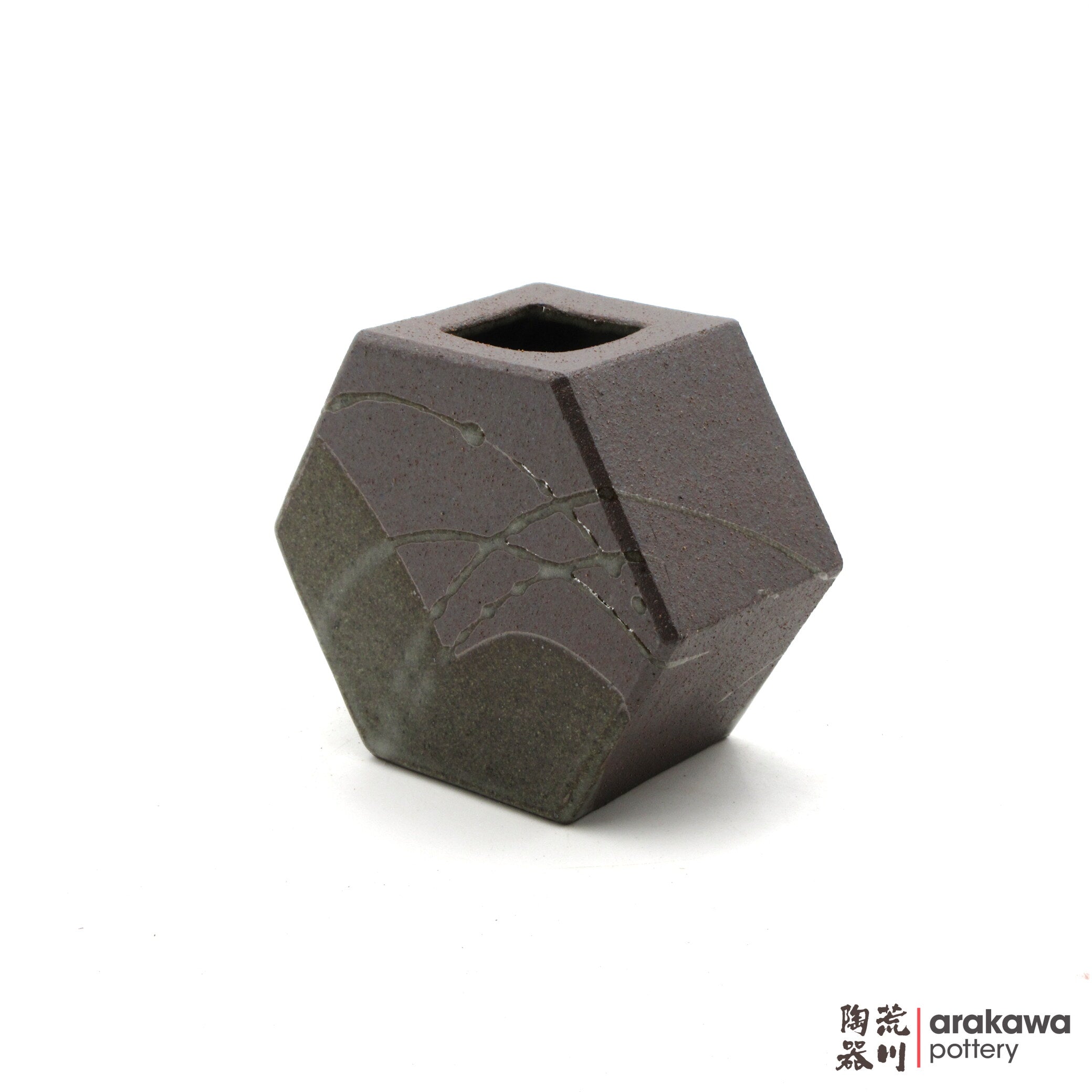 Handmade Ikebana Container Hexagon Vase (S) 0119-058 made by Thomas Arakawa and Kathy Lee-Arakawa at Arakawa Pottery
