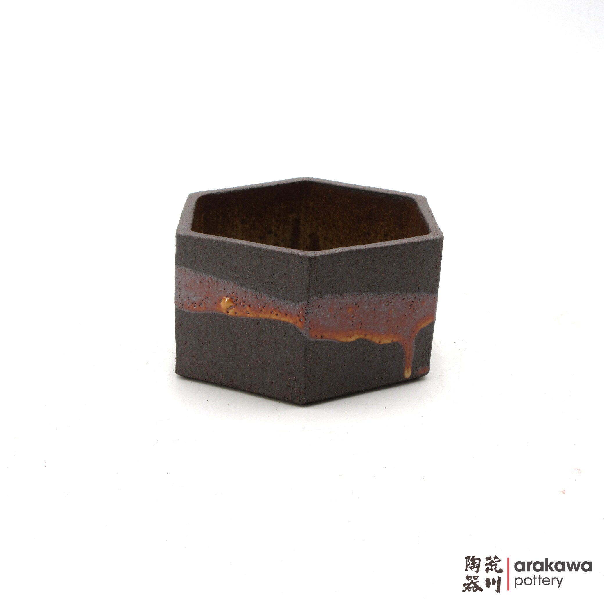 Handmade Ikebana Container Hex Suiban (Mini) 0119-071 made by Thomas Arakawa and Kathy Lee-Arakawa at Arakawa Pottery