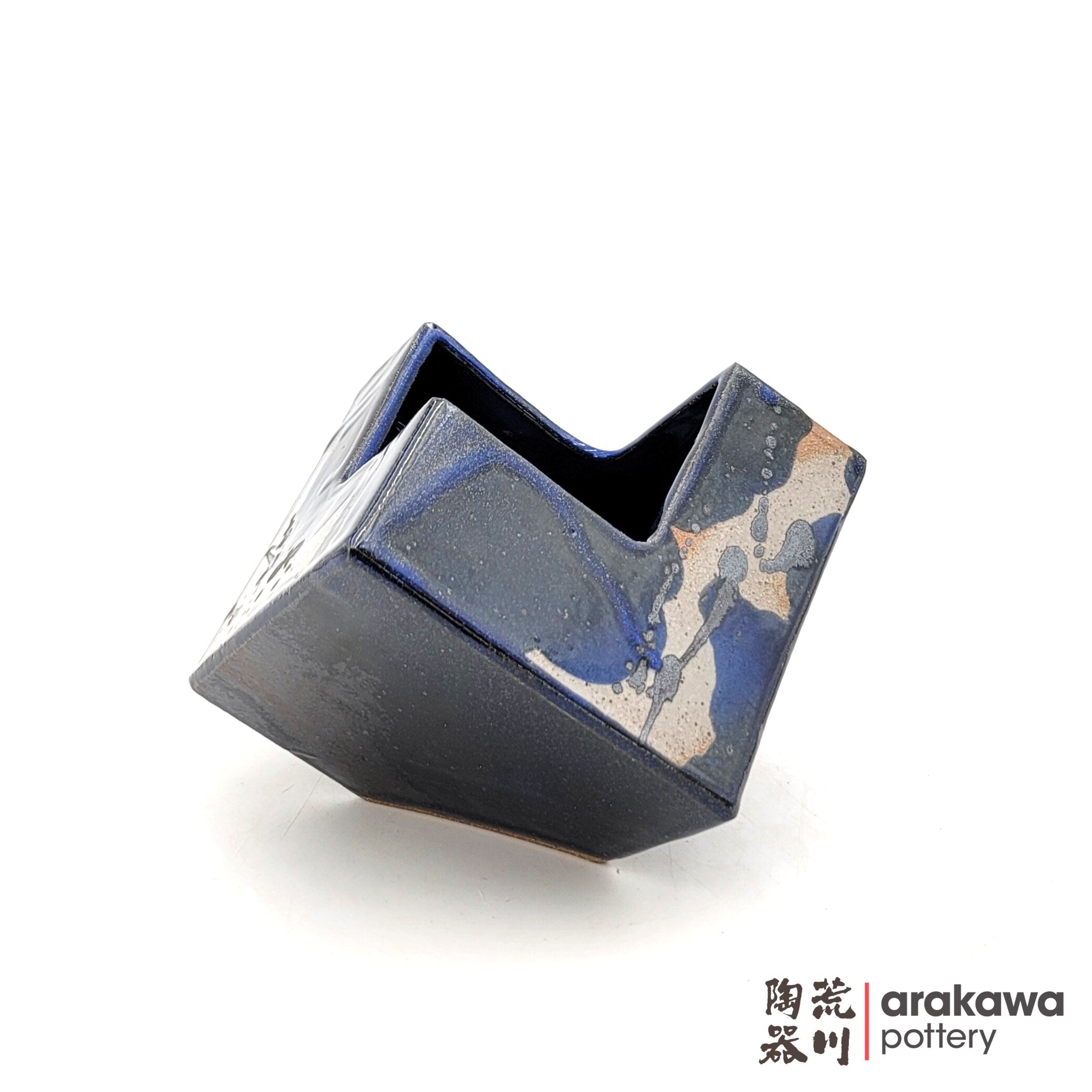 Handmade Ikebana Container Cube 5ﾔ 0220-024 made by Thomas Arakawa and Kathy Lee-Arakawa at Arakawa Pottery