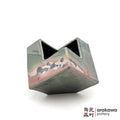 Handmade Ikebana Container Cube 5ﾔ 0220-025 made by Thomas Arakawa and Kathy Lee-Arakawa at Arakawa Pottery