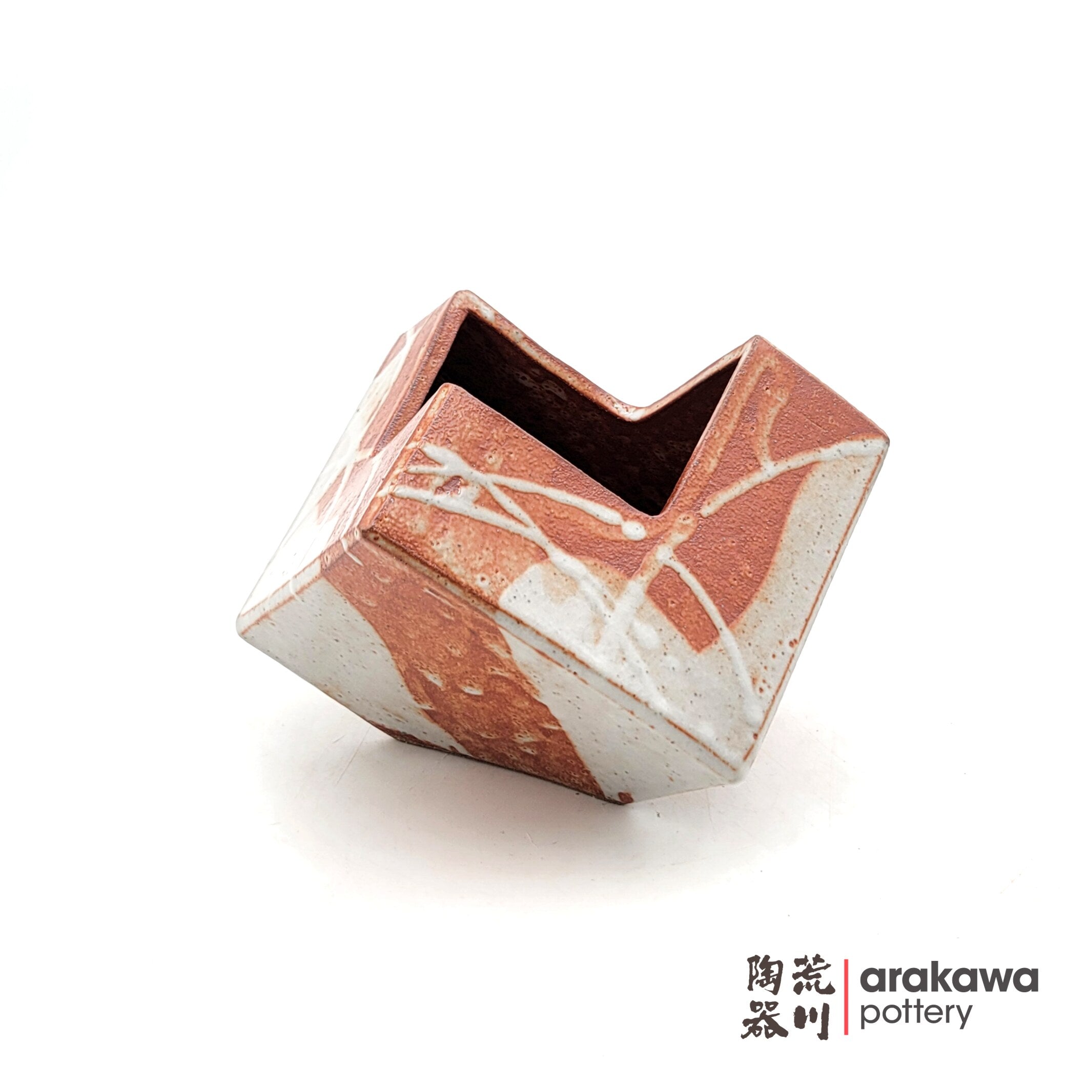 Handmade Ikebana Container Cube 5ﾔ 0220-026 made by Thomas Arakawa and Kathy Lee-Arakawa at Arakawa Pottery