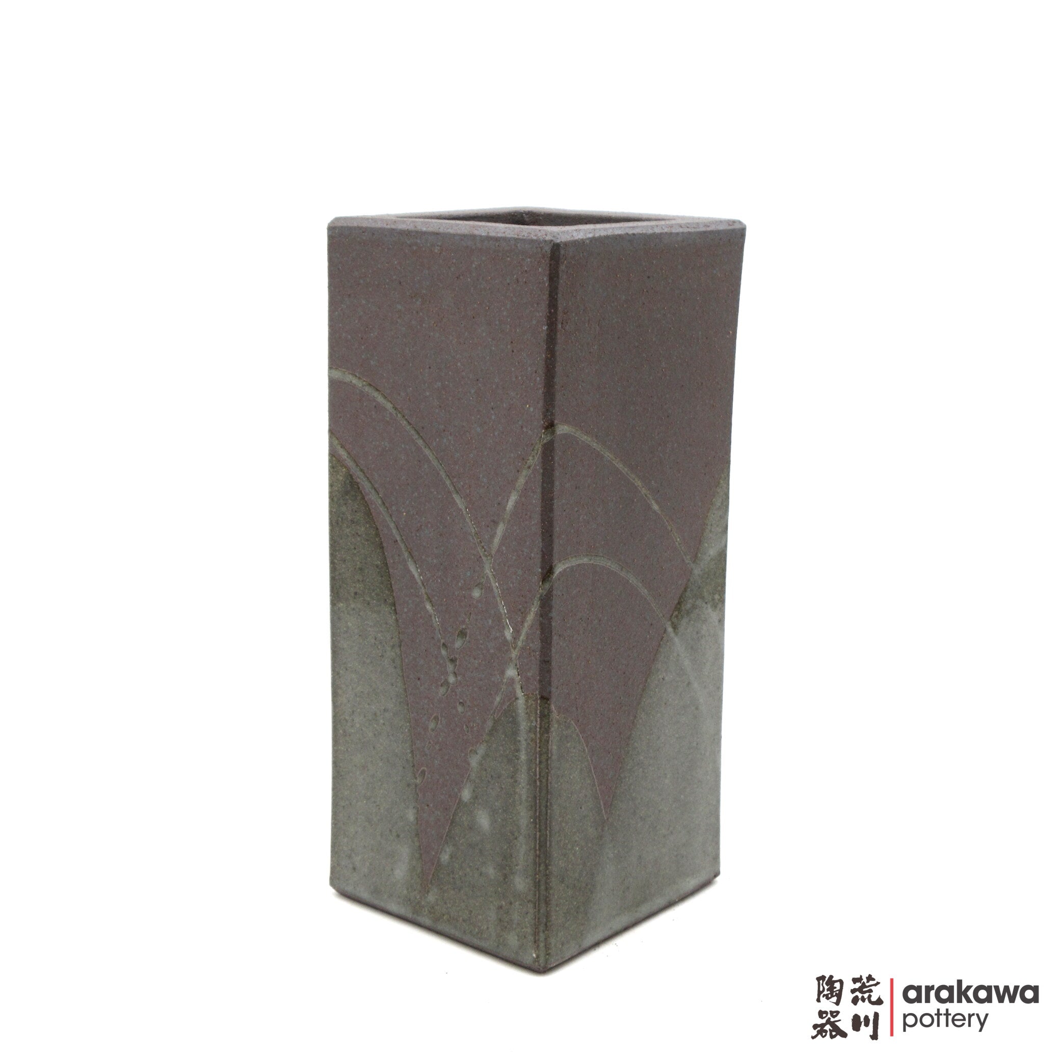 Handmade Ikebana Container Square Cylinder 9” 0319-031 made by Thomas Arakawa and Kathy Lee-Arakawa at Arakawa Pottery