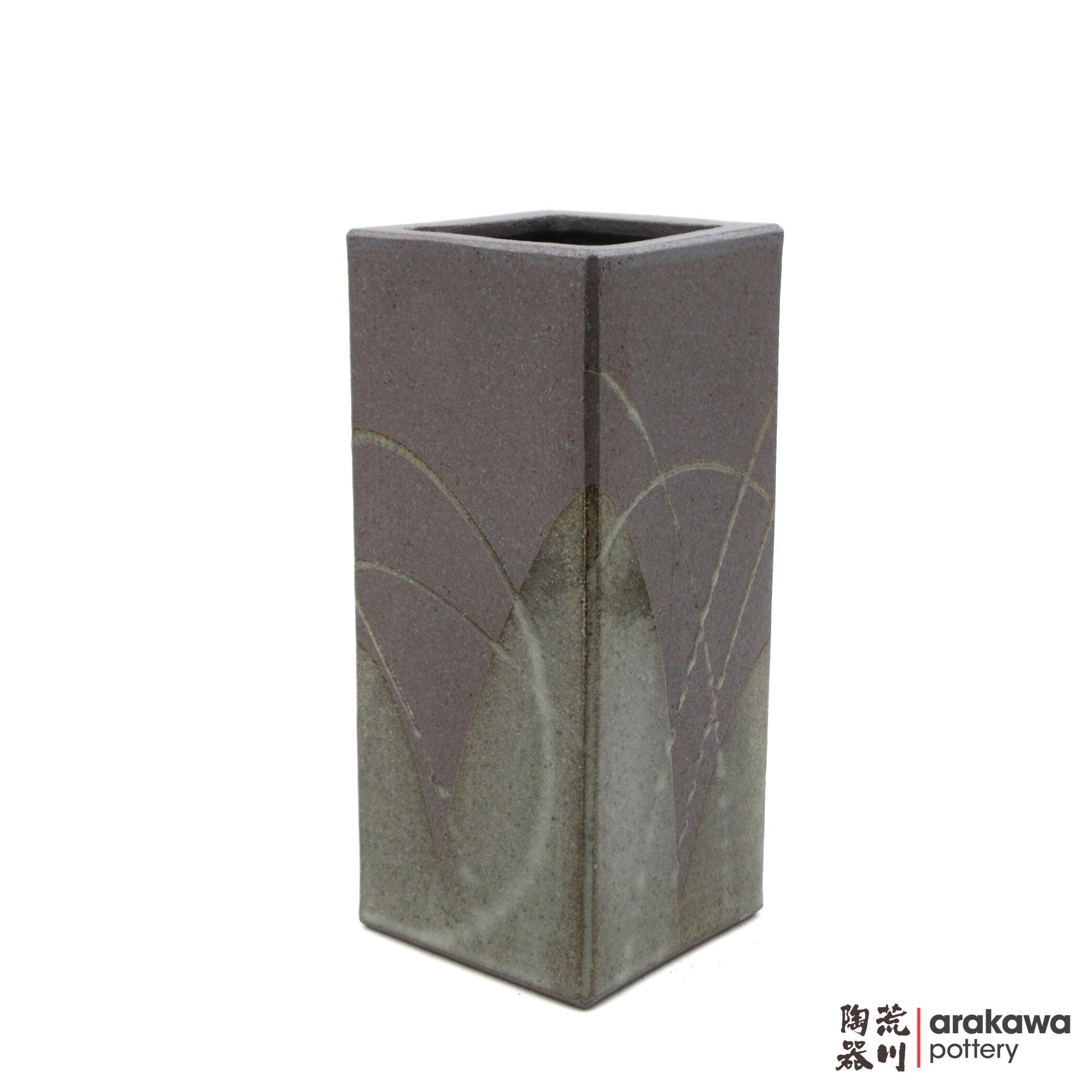 Handmade Ikebana Container Square Cylinder 9” 0319-032 made by Thomas Arakawa and Kathy Lee-Arakawa at Arakawa Pottery