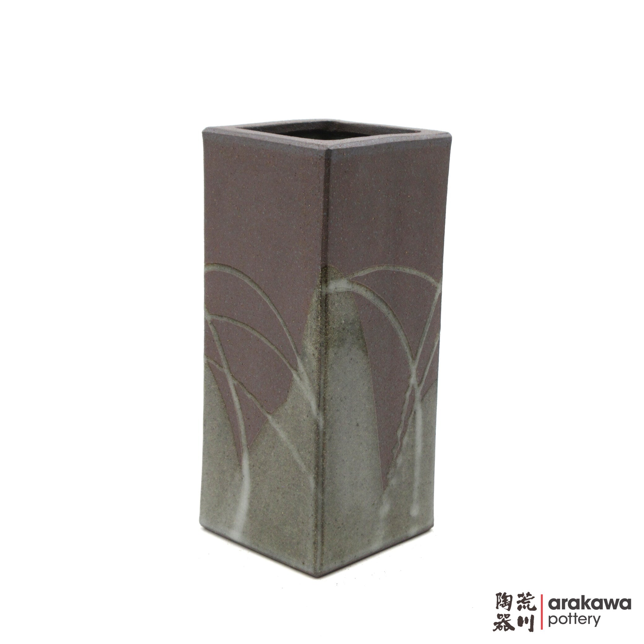 Handmade Ikebana Container Square Cylinder 9” 0319-033 made by Thomas Arakawa and Kathy Lee-Arakawa at Arakawa Pottery