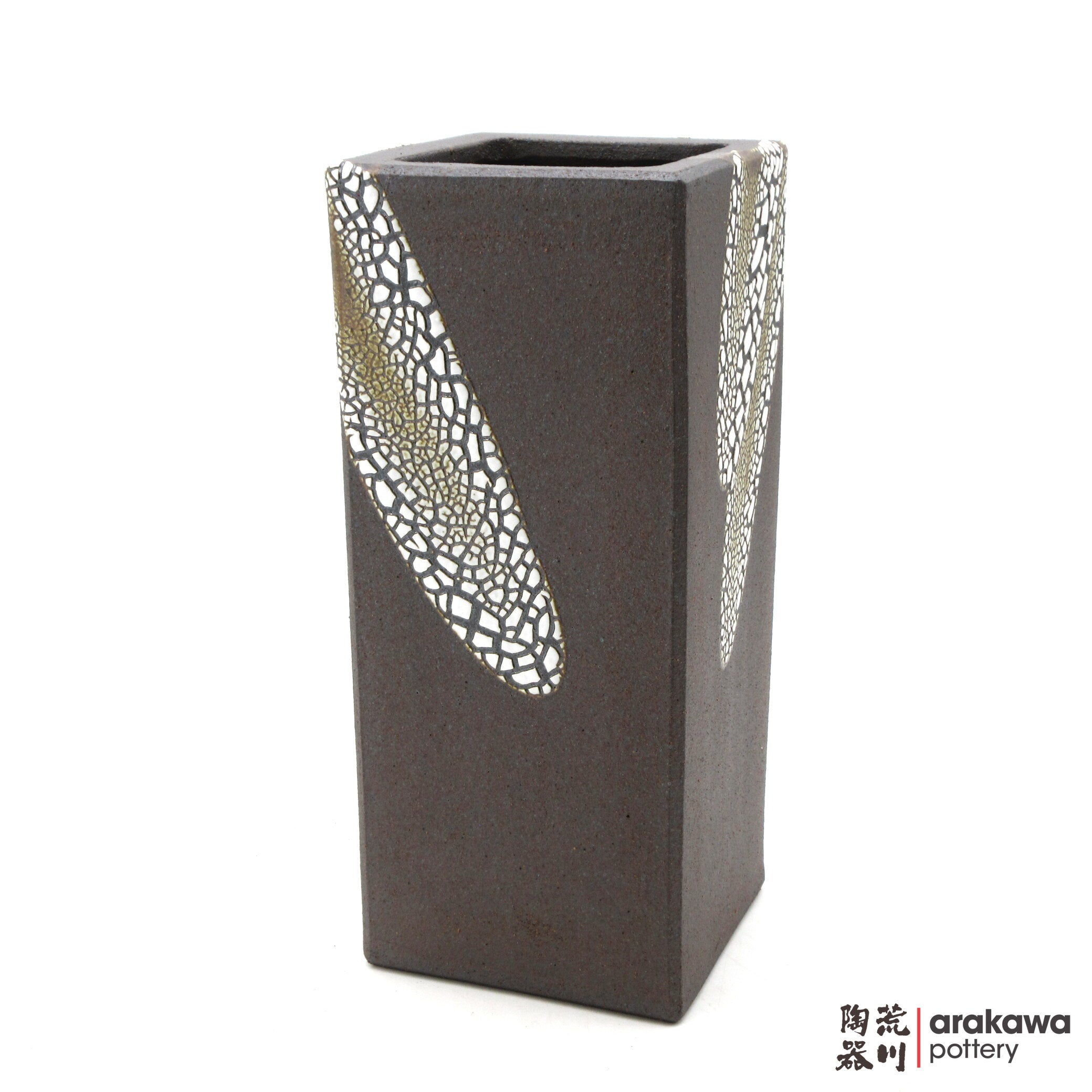 Handmade Ikebana Container Square Cylinder 9” 0319-036 made by Thomas Arakawa and Kathy Lee-Arakawa at Arakawa Pottery