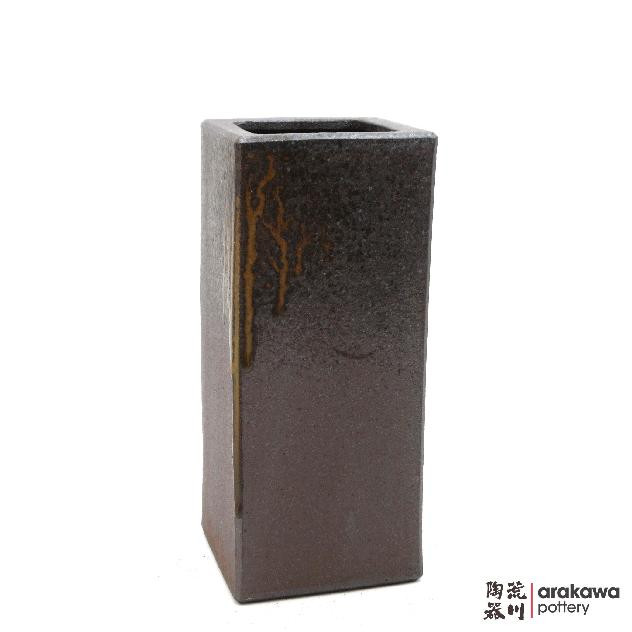 Handmade Ikebana Container Square Cylinder 9” 0319-039 made by Thomas Arakawa and Kathy Lee-Arakawa at Arakawa Pottery