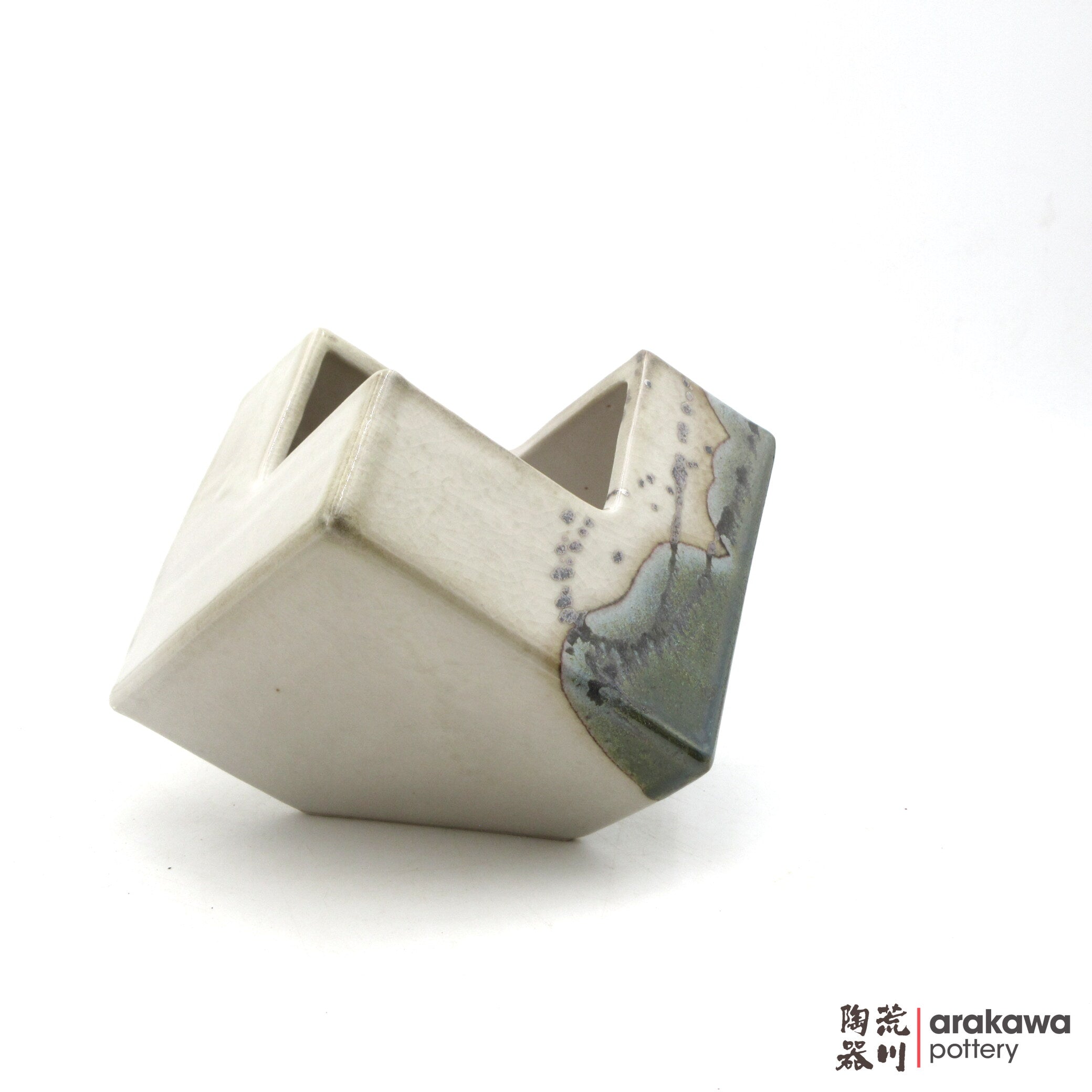 Handmade Ikebana Container Cube 5” 0421-018 made by Thomas Arakawa and Kathy Lee-Arakawa at Arakawa Pottery