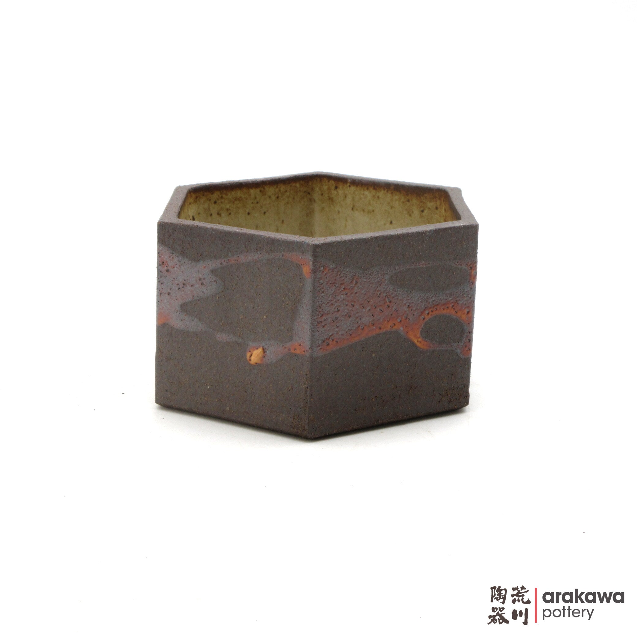 Handmade Ikebana Container Hex Suiban (Mini) 0421-034 made by Thomas Arakawa and Kathy Lee-Arakawa at Arakawa Pottery