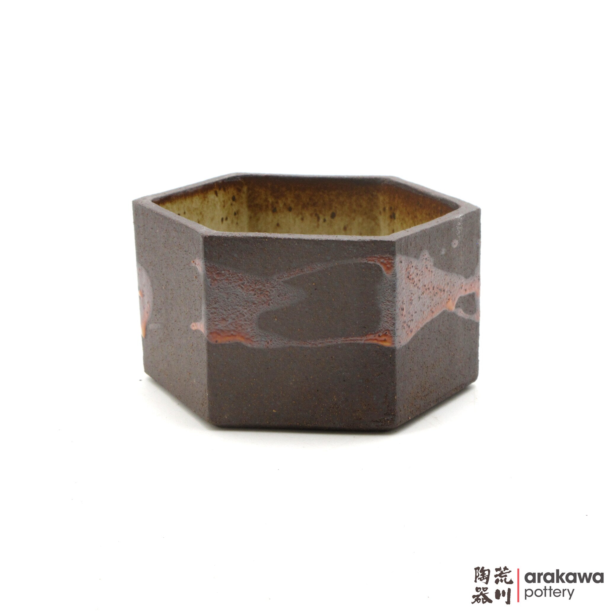 Handmade Ikebana Container Hex Suiban (Mini) 0421-035 made by Thomas Arakawa and Kathy Lee-Arakawa at Arakawa Pottery