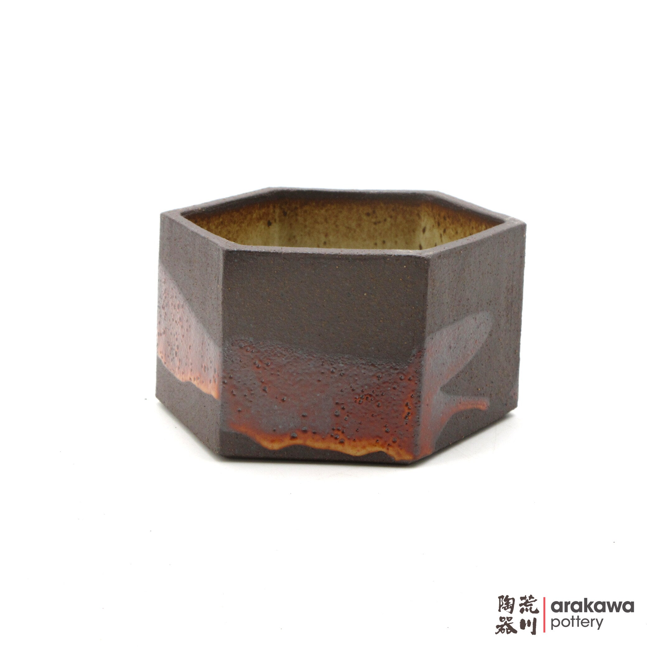 Handmade Ikebana Container Hex Suiban (Mini) 0421-036 made by Thomas Arakawa and Kathy Lee-Arakawa at Arakawa Pottery