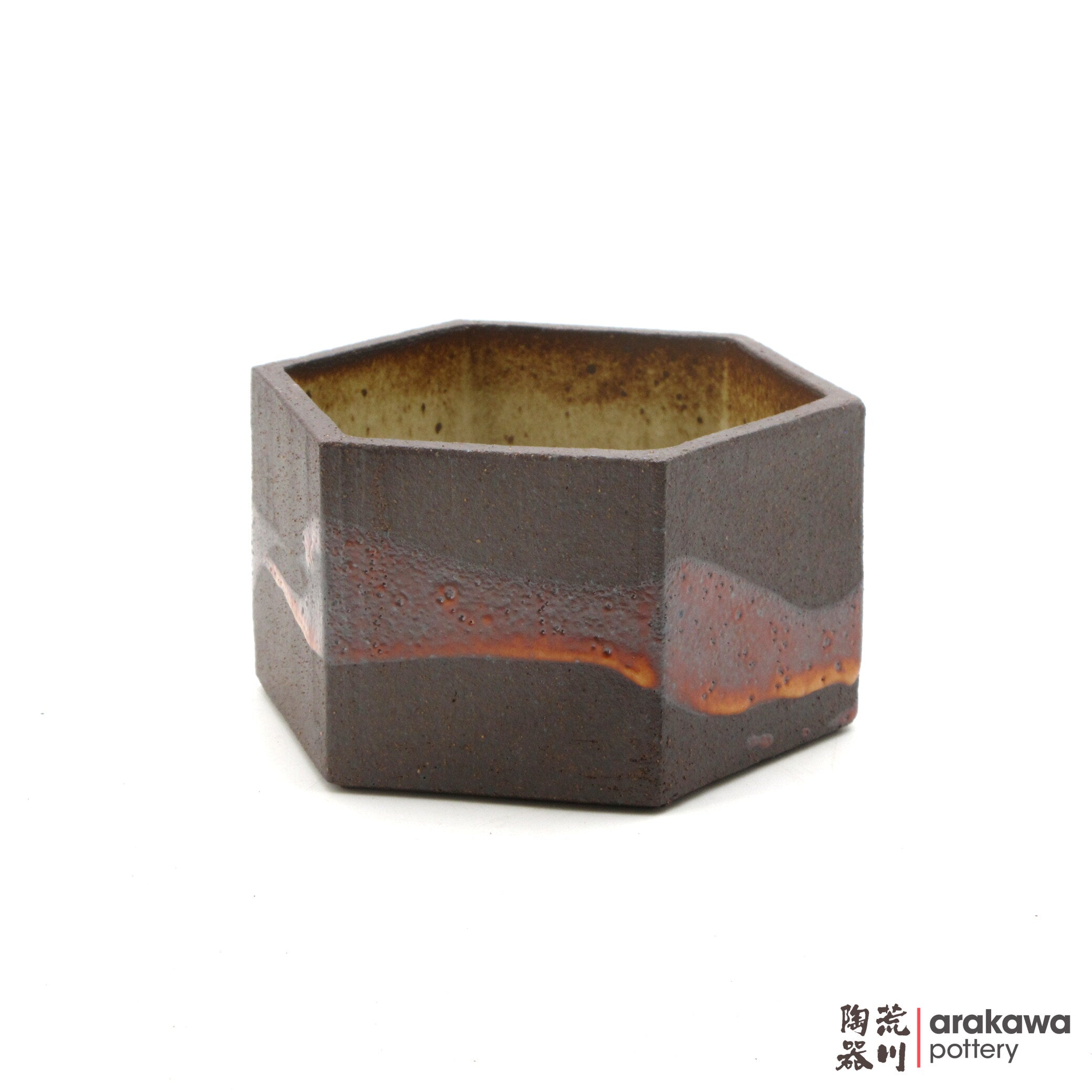 Handmade Ikebana Container Hex Suiban (Mini) 0421-037 made by Thomas Arakawa and Kathy Lee-Arakawa at Arakawa Pottery