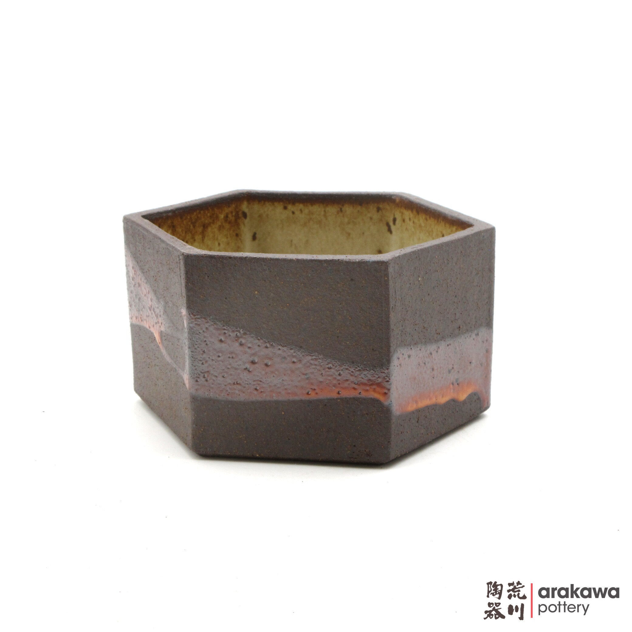 Handmade Ikebana Container Hex Suiban (Mini) 0421-038 made by Thomas Arakawa and Kathy Lee-Arakawa at Arakawa Pottery