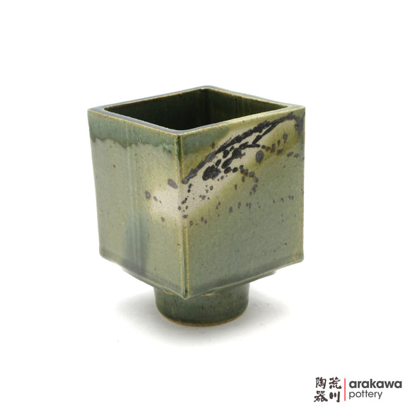 Handmade Ikebana Container 4'' cube comport 0502-021 made by Thomas Arakawa and Kathy Lee-Arakawa at Arakawa Pottery