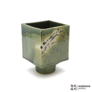 Handmade Ikebana Container 4'' cube comport 0502-022 made by Thomas Arakawa and Kathy Lee-Arakawa at Arakawa Pottery