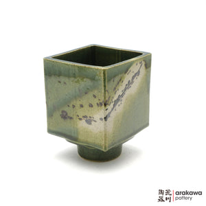 Handmade Ikebana Container 4'' cube comport 0502-023 made by Thomas Arakawa and Kathy Lee-Arakawa at Arakawa Pottery