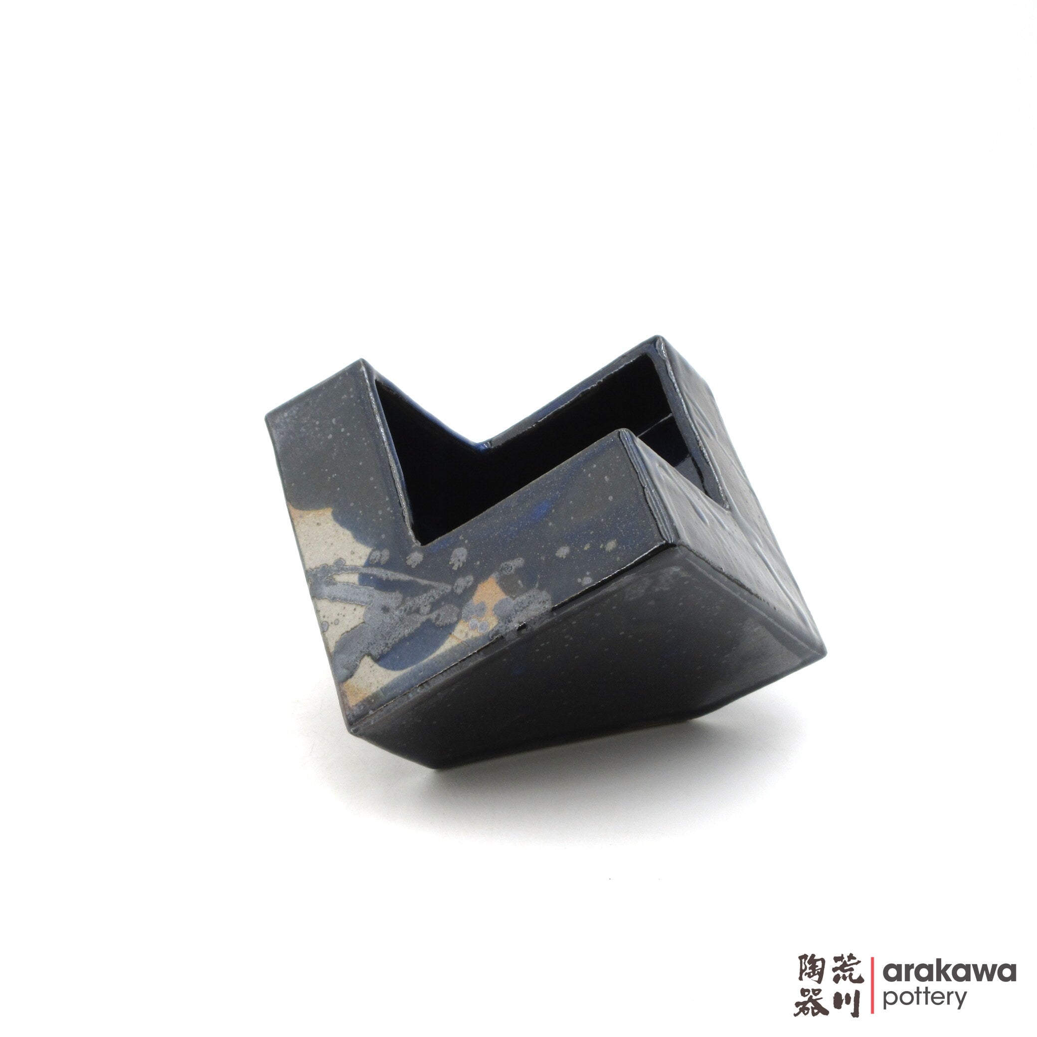 Handmade Ikebana Container Cube 5” 0519-026 made by Thomas Arakawa and Kathy Lee-Arakawa at Arakawa Pottery