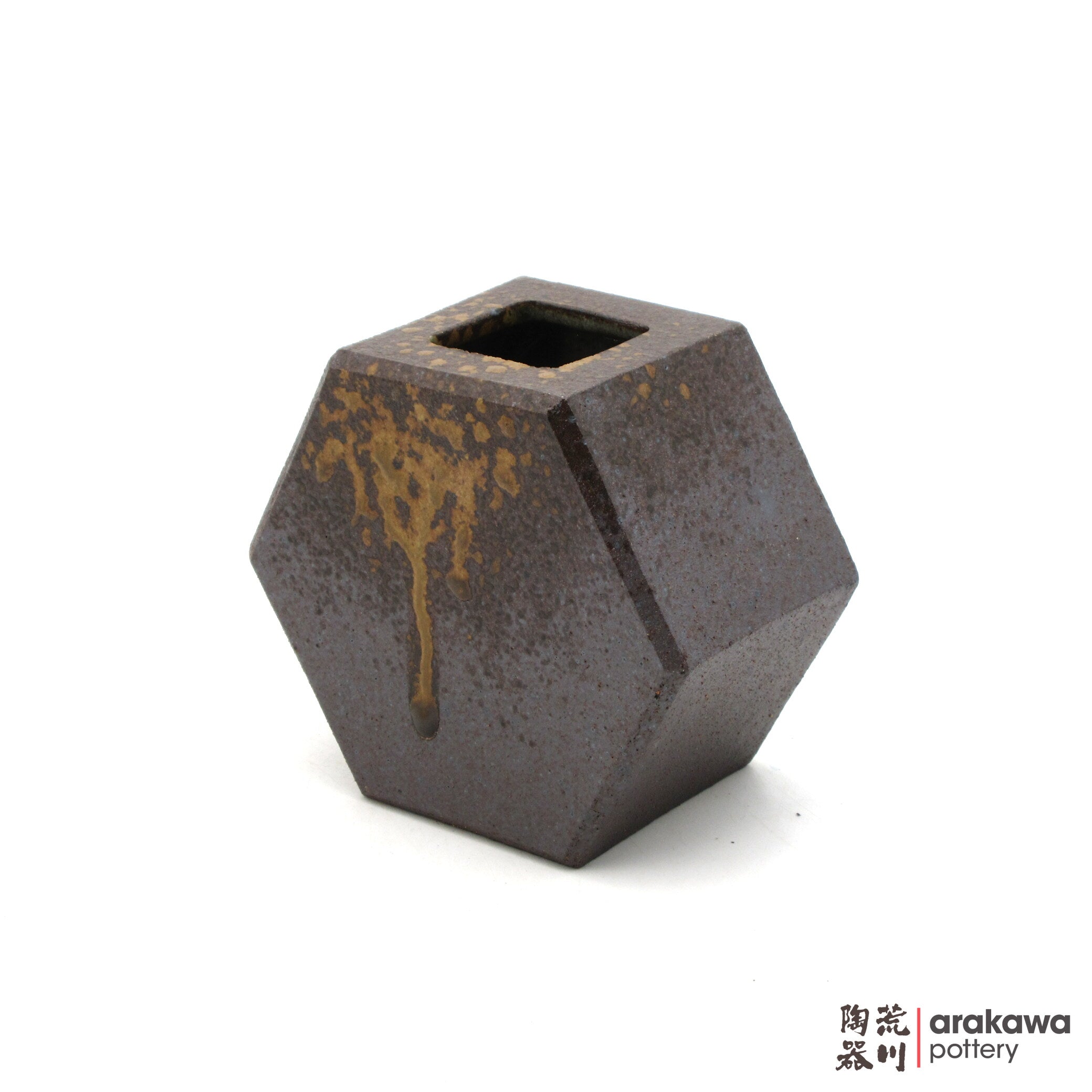 Handmade Ikebana Container Hexagon Vase (S) 0519-030 made by Thomas Arakawa and Kathy Lee-Arakawa at Arakawa Pottery