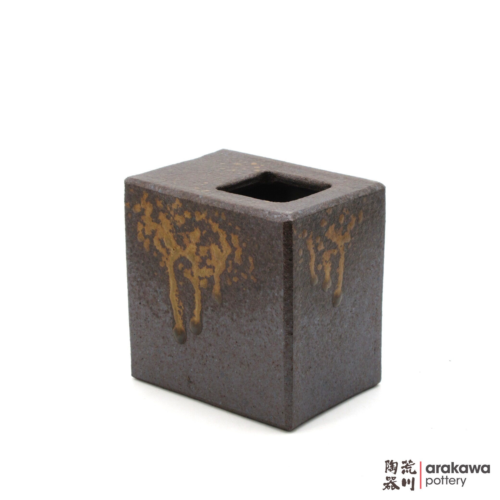 Handmade Ikebana Container 4” Square Vase 0519-031 made by Thomas Arakawa and Kathy Lee-Arakawa at Arakawa Pottery