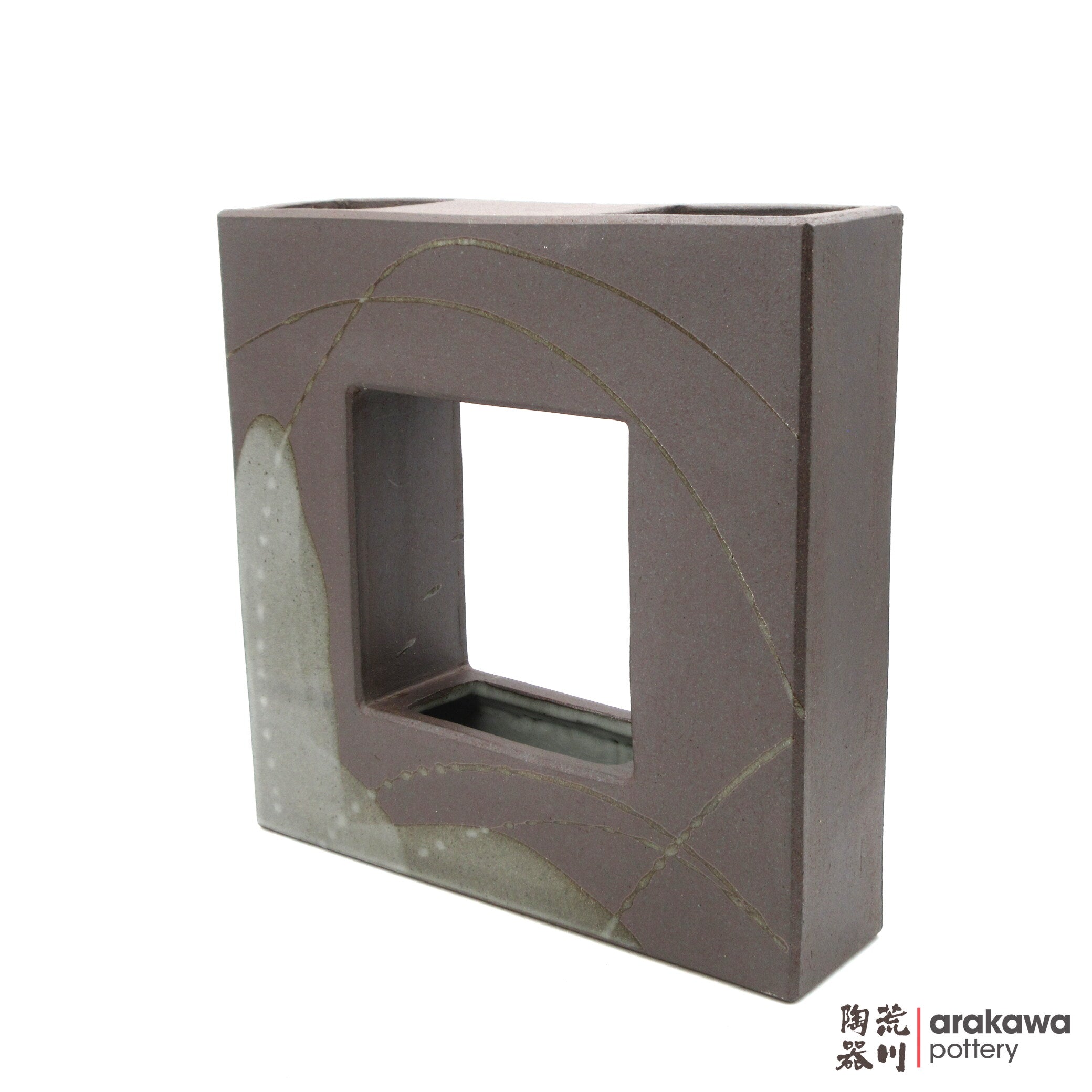 Handmade Ikebana Container Square Eclipse 0616-002 made by Thomas Arakawa and Kathy Lee-Arakawa at Arakawa Pottery