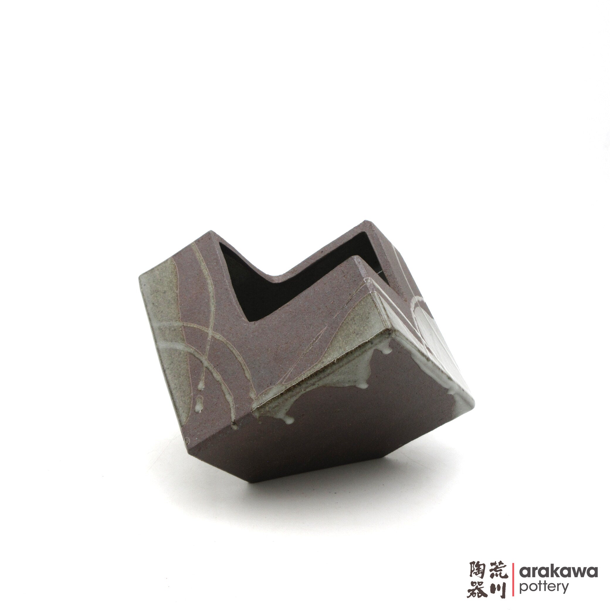 Handmade Ikebana Container Cube 5” 0616-047 made by Thomas Arakawa and Kathy Lee-Arakawa at Arakawa Pottery