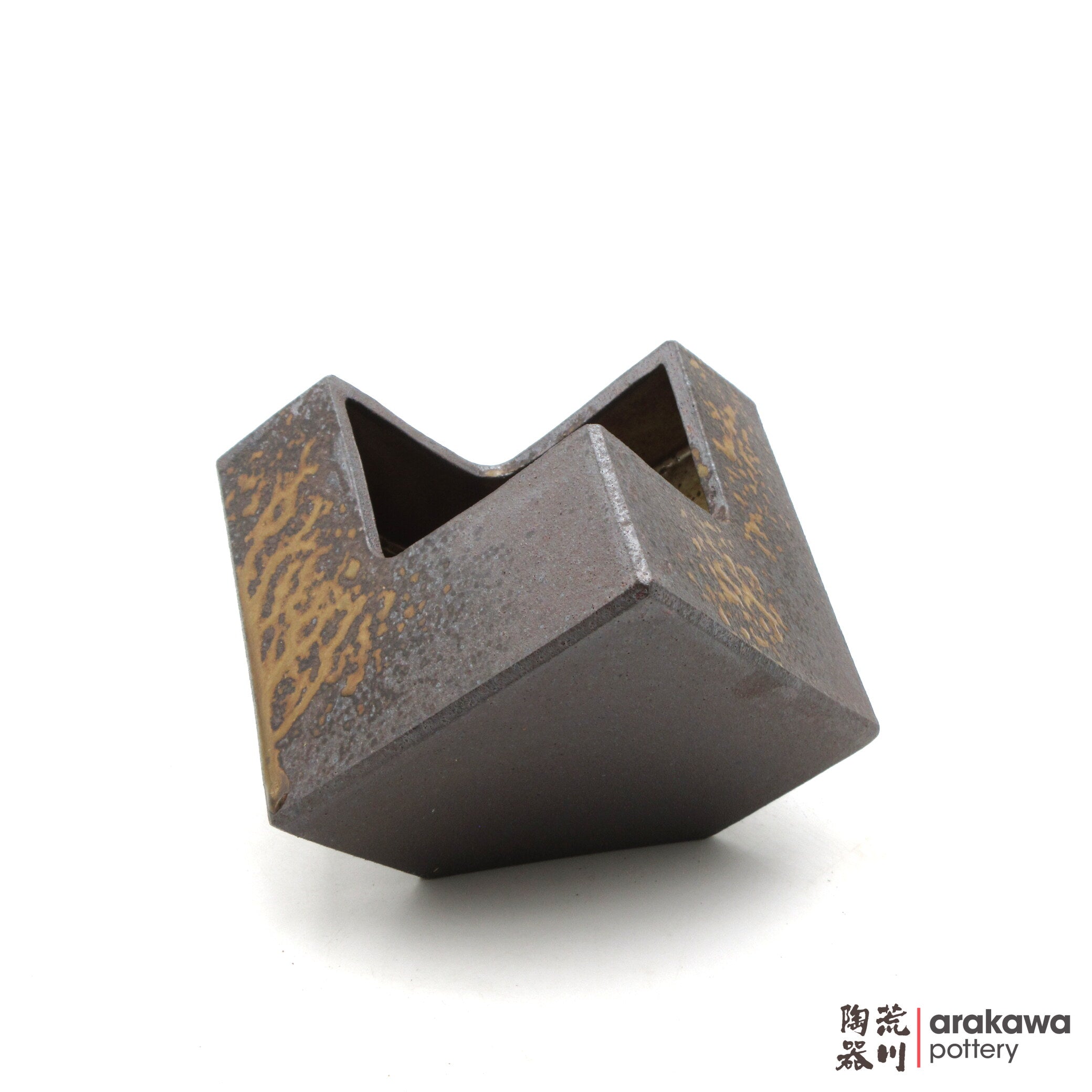 Handmade Ikebana Container Cube 5” 0616-052 made by Thomas Arakawa and Kathy Lee-Arakawa at Arakawa Pottery