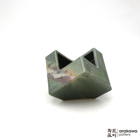 Handmade Ikebana Container Cube 4ﾔ 0816-032 made by Thomas Arakawa and Kathy Lee-Arakawa at Arakawa Pottery