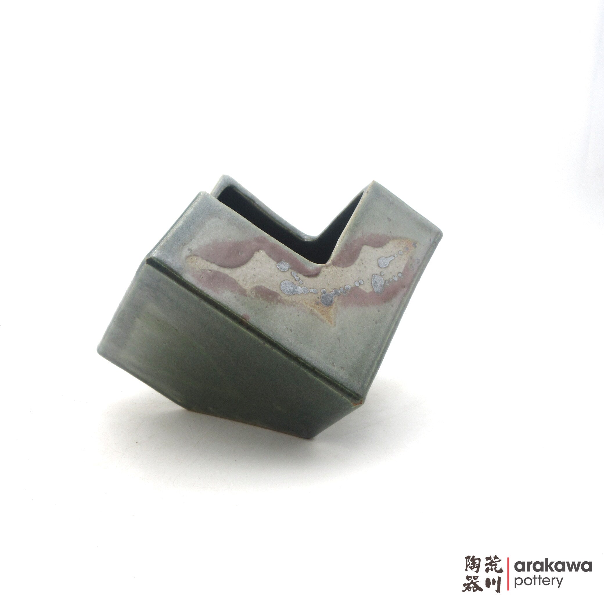 Handmade Ikebana Container Cube 5” 0818-023 made by Thomas Arakawa and Kathy Lee-Arakawa at Arakawa Pottery