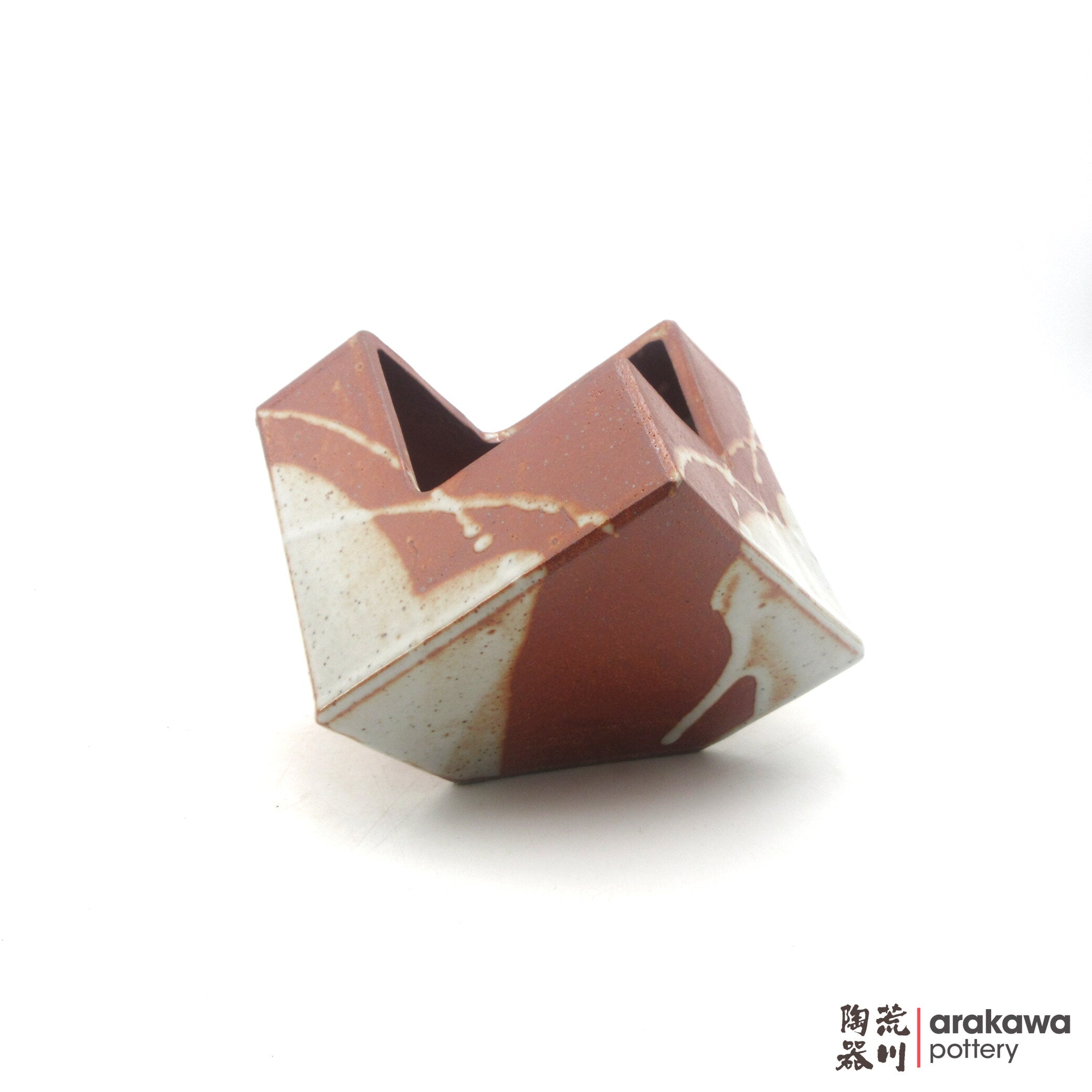 Handmade Ikebana Container Cube 5” 0818-025 made by Thomas Arakawa and Kathy Lee-Arakawa at Arakawa Pottery