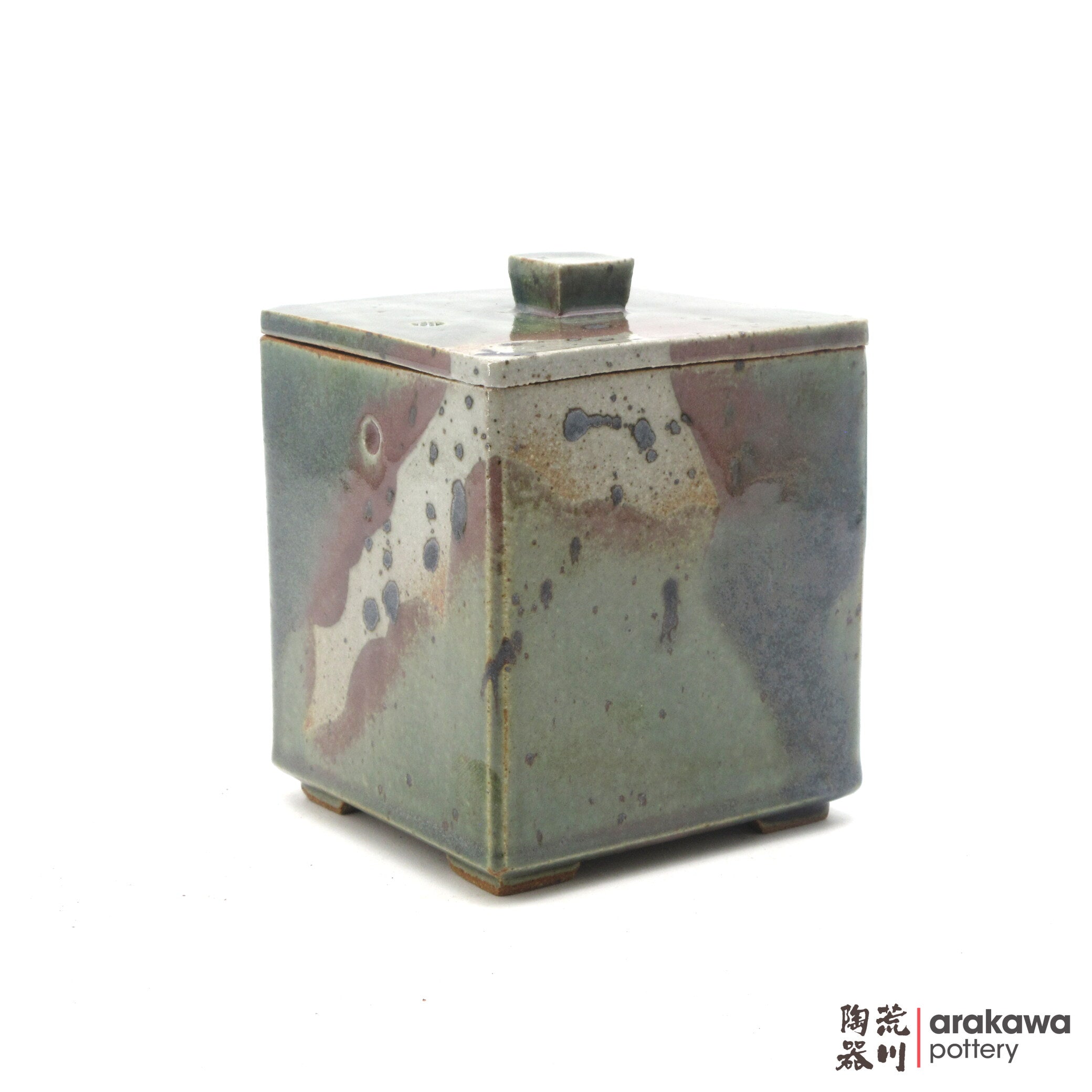 Handmade Dinnerware Square Jar 4x4 (Limited Production) 0818-060 made by Thomas Arakawa and Kathy Lee-Arakawa at Arakawa Pottery