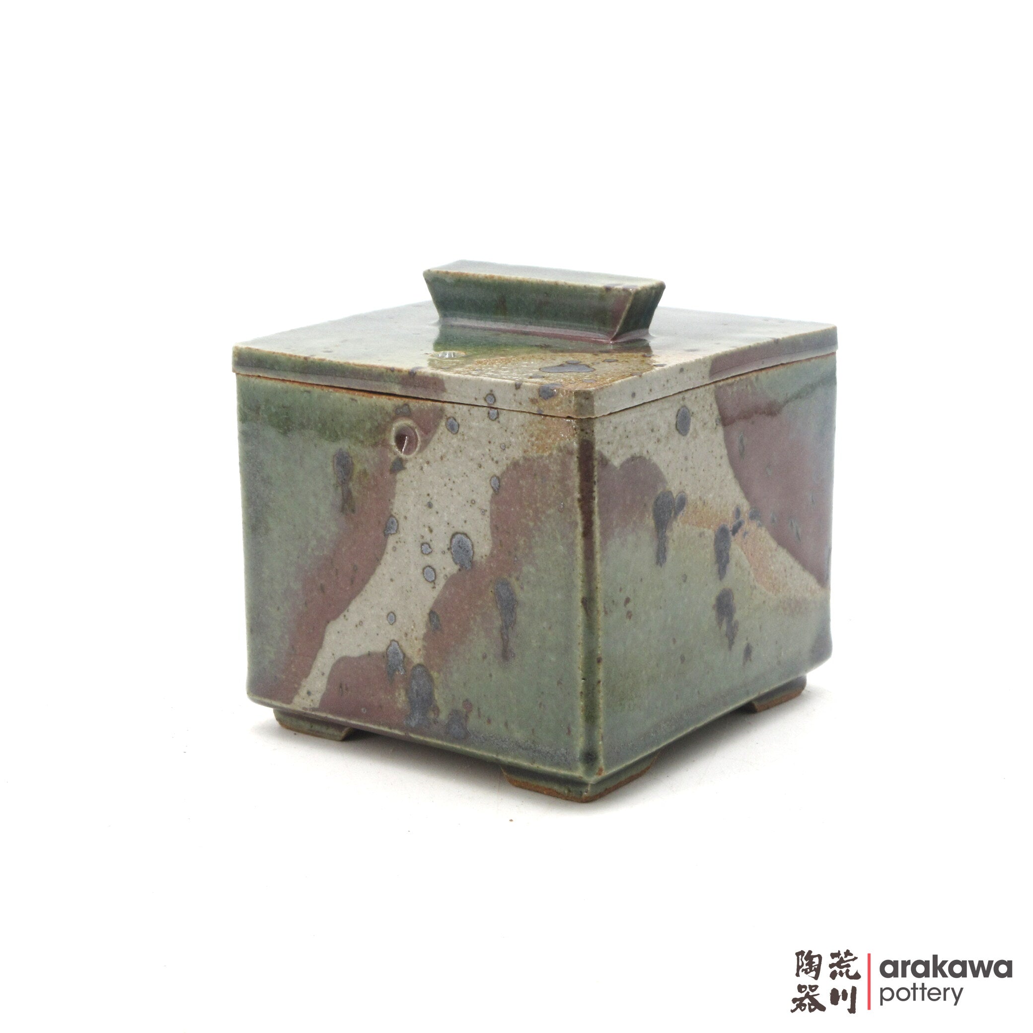 Handmade Dinnerware Square Jar 4x3 (Limited Production) 0818-063 made by Thomas Arakawa and Kathy Lee-Arakawa at Arakawa Pottery