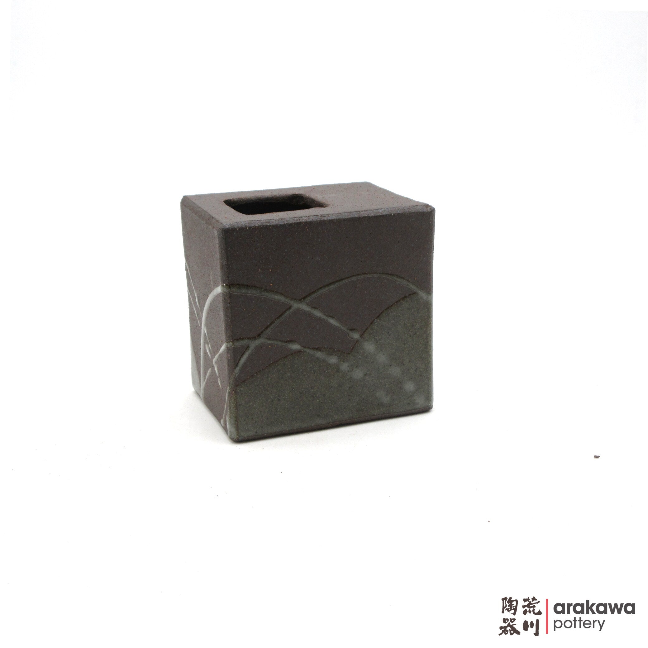 Handmade Ikebana Container 4ﾔ Square Vase 0912-033 made by Thomas Arakawa and Kathy Lee-Arakawa at Arakawa Pottery