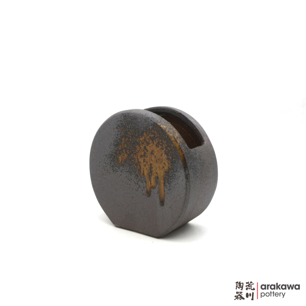 Handmade Ikebana Container Disk Vase (S) 0915- 017 made by Thomas Arakawa and Kathy Lee-Arakawa at Arakawa Pottery