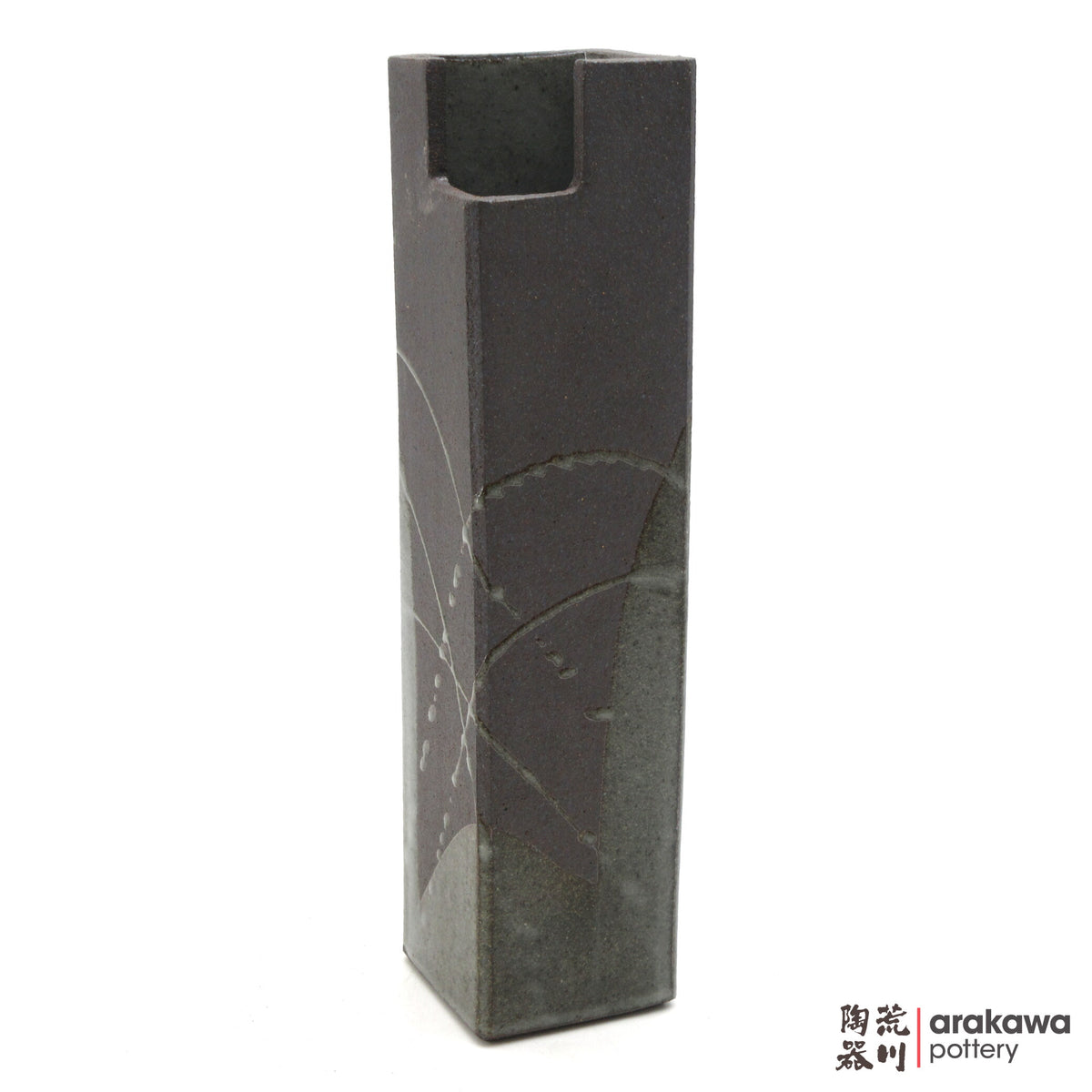 Handmade Ikebana Container Mini Cylinder (L) 0915- 032 made by Thomas Arakawa and Kathy Lee-Arakawa at Arakawa Pottery