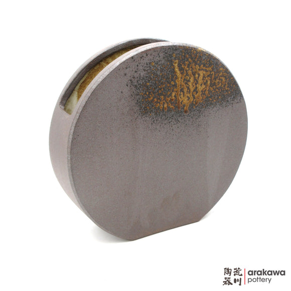 Handmade Ikebana Container Disk Vase (L) 1021-002 made by Thomas Arakawa and Kathy Lee-Arakawa at Arakawa Pottery