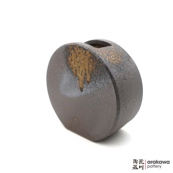 Handmade Ikebana Container Disk Vase (S) 1021-007 made by Thomas Arakawa and Kathy Lee-Arakawa at Arakawa Pottery