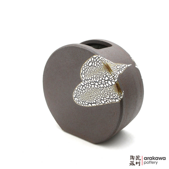 Handmade Ikebana Container Disk Vase (S) 1021-008 made by Thomas Arakawa and Kathy Lee-Arakawa at Arakawa Pottery