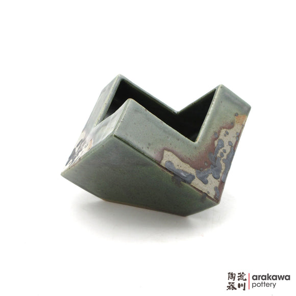 Handmade Ikebana Container Cube 5” 1021-033 made by Thomas Arakawa and Kathy Lee-Arakawa at Arakawa Pottery