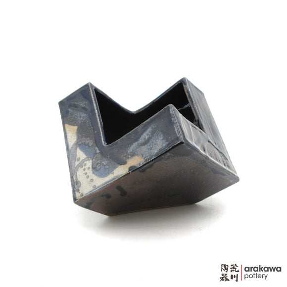 Handmade Ikebana Container Cube 5” 1021-035 made by Thomas Arakawa and Kathy Lee-Arakawa at Arakawa Pottery