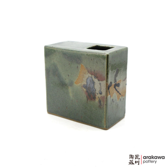 Handmade Ikebana Container 5” Square Vase 1021-037 made by Thomas Arakawa and Kathy Lee-Arakawa at Arakawa Pottery