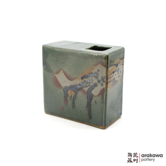 Handmade Ikebana Container 5” Square Vase 1021-038 made by Thomas Arakawa and Kathy Lee-Arakawa at Arakawa Pottery