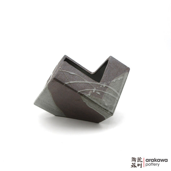 Handmade Ikebana Container Cube 5” 1117-030 made by Thomas Arakawa and Kathy Lee-Arakawa at Arakawa Pottery