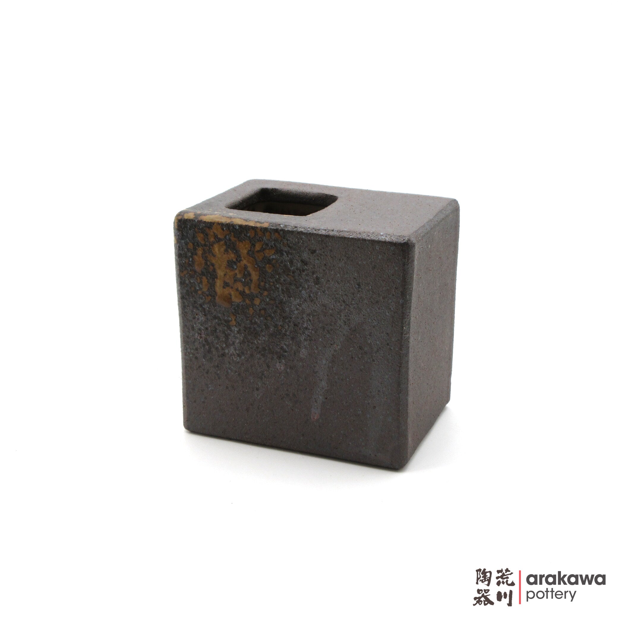 Handmade Ikebana Container 4” Square Vase 1117-037 made by Thomas Arakawa and Kathy Lee-Arakawa at Arakawa Pottery